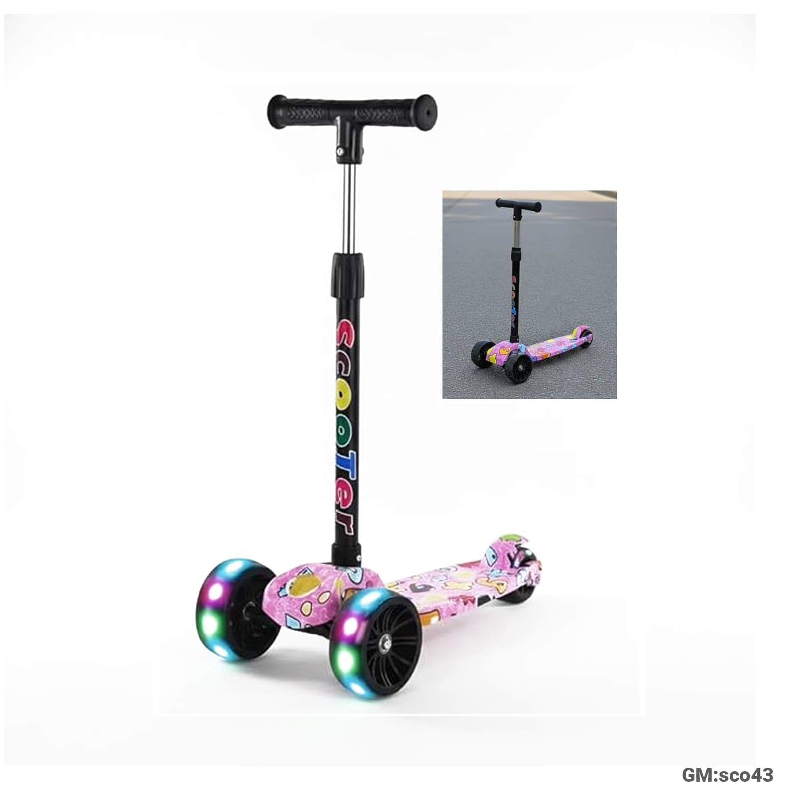 Foldable Height Adjustable 3-Wheel Children’s Scooter"sco43"