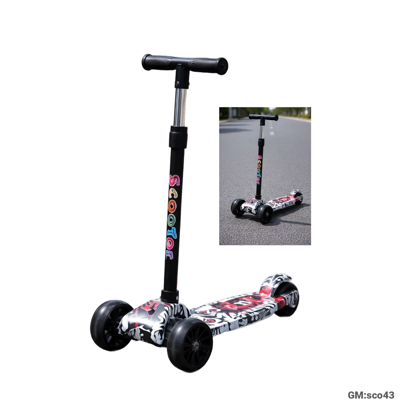 Foldable Height Adjustable 3-Wheel Children’s Scooter"sco43"
