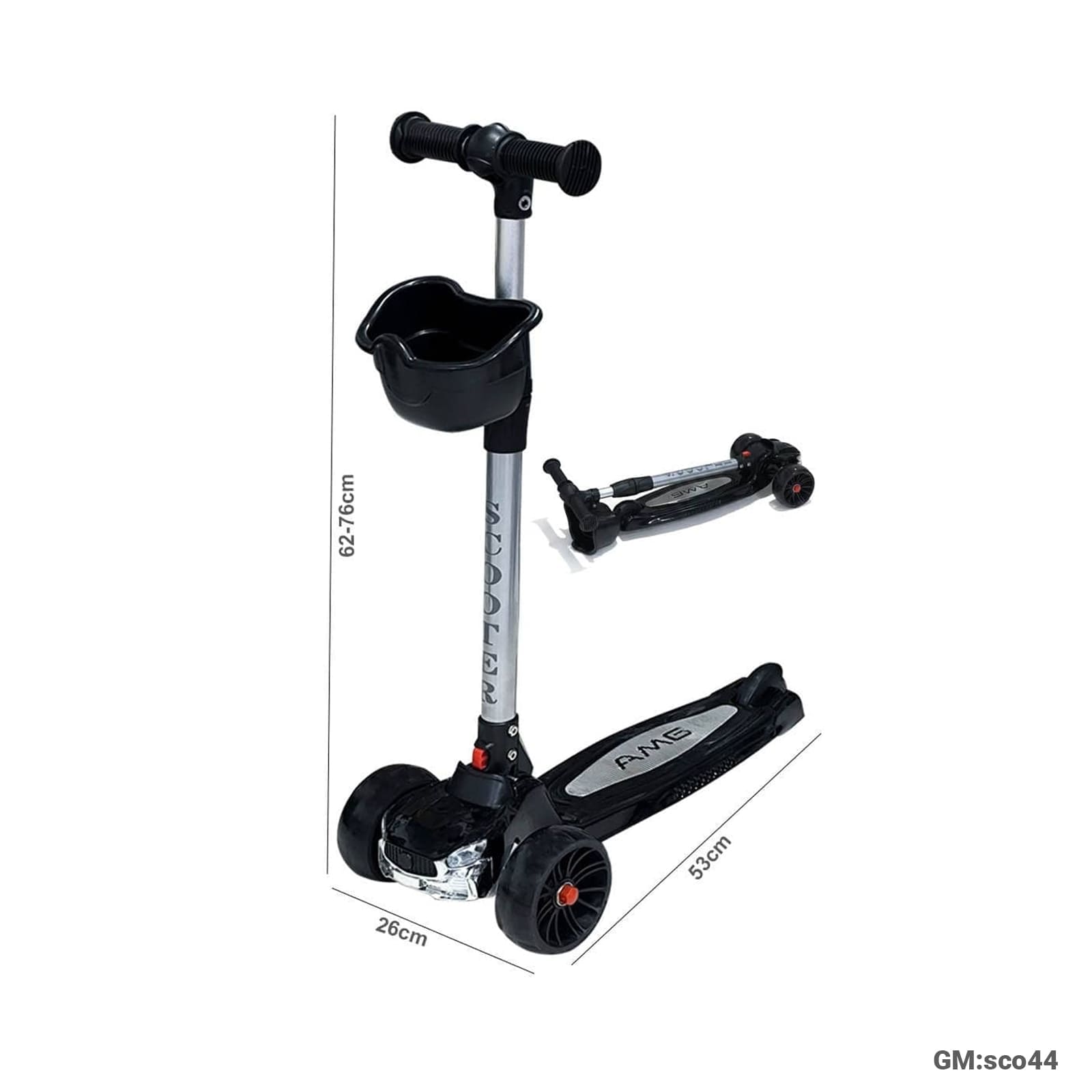 Foldable Height Adjustable 3-Wheel Children’s Scooter with Storage Basket"SCO44"