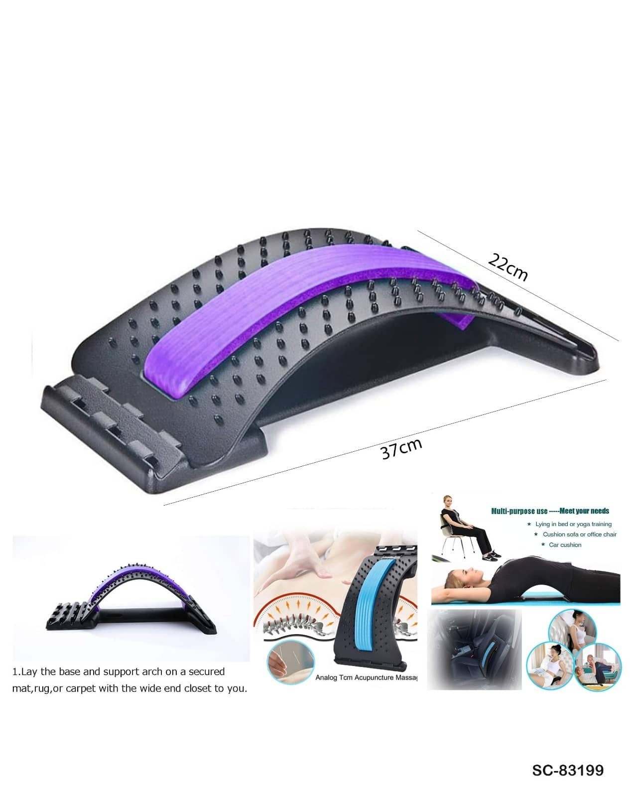 Lumbar Spine Reliever – Back Stretching & Support Massager"SC-83199"