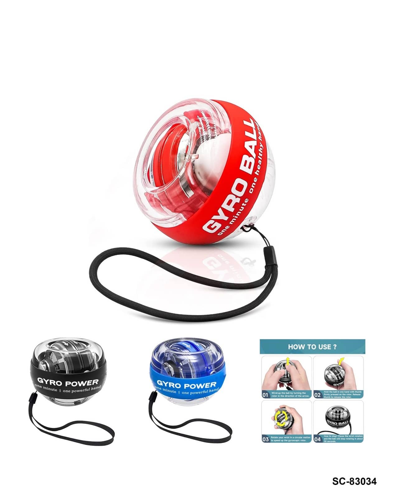 Power Wrist Ball – Gyro Ball Arm & Wrist Strengthener"SC-83034"