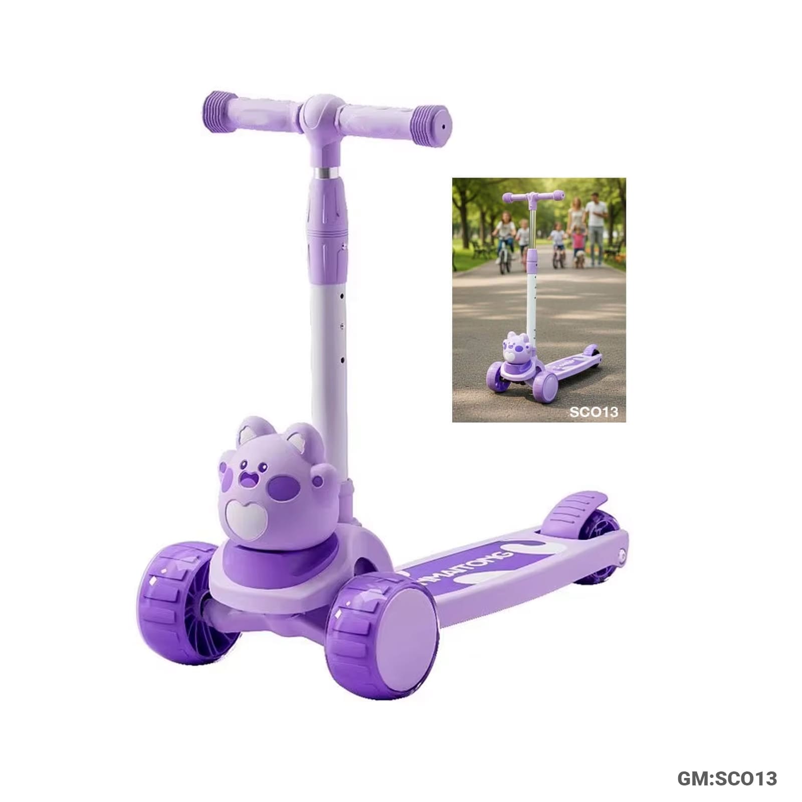 Foldable 3-Wheel Push Kick Scooter"sco12"