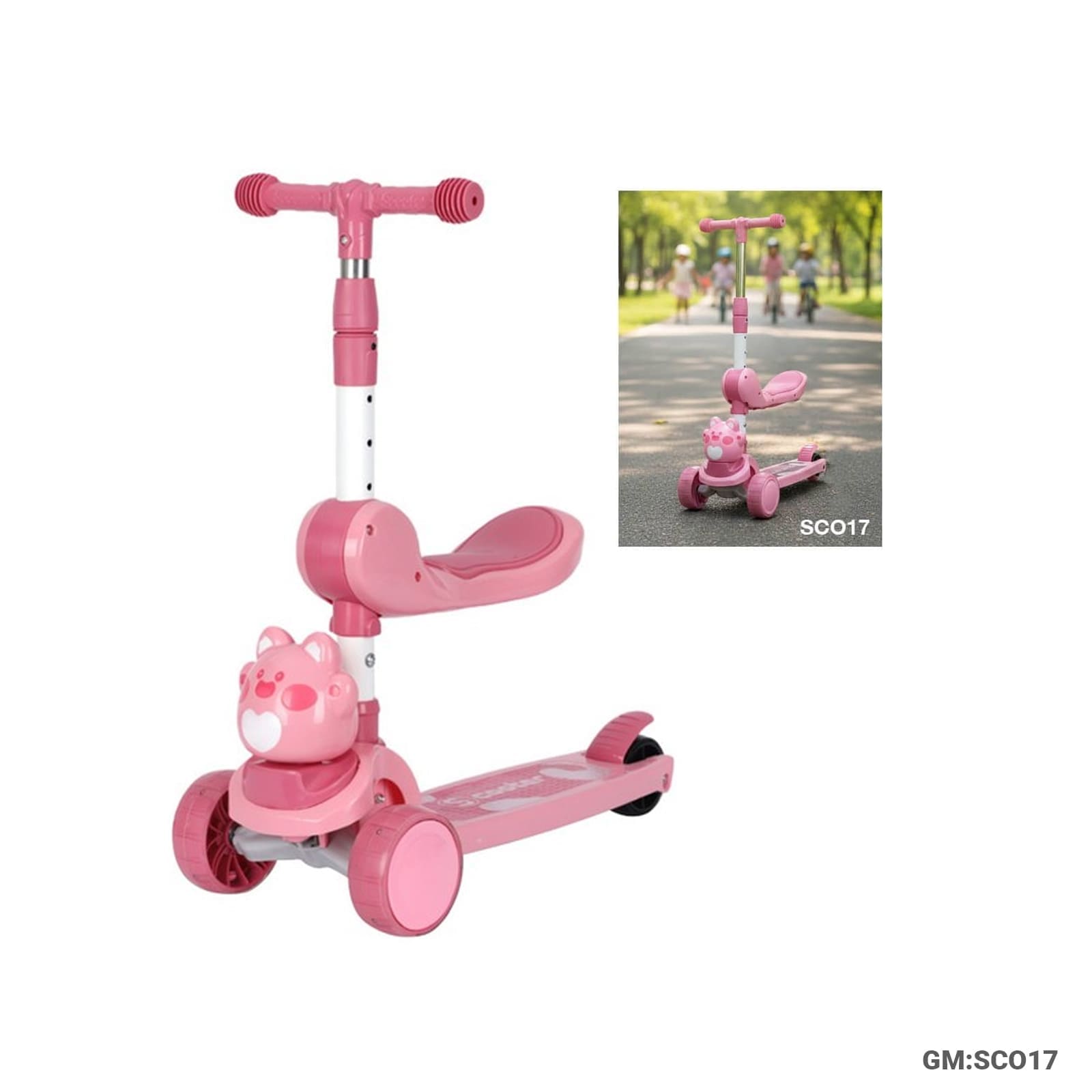 Foldable Push Kick Scooter – 3-Wheel Foldable & Height Adjustable Scooter"SCO16"