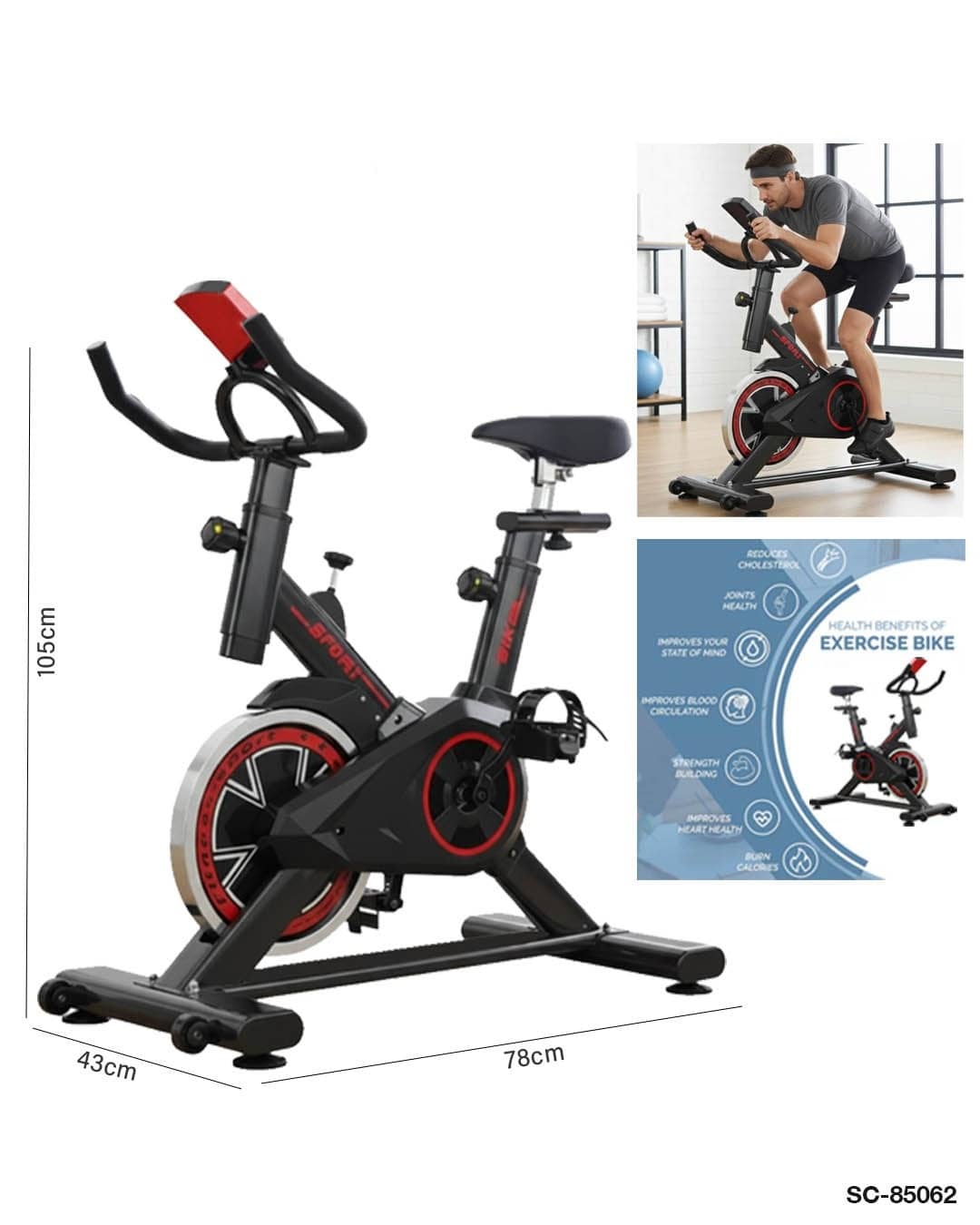 Adjustable Indoor Cycling Bike for Cardio (Max 100 kg) – SC-85062