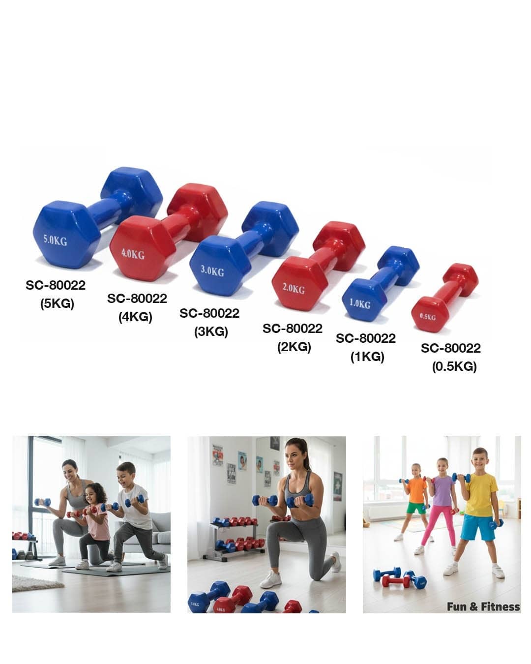 Mini Dumbbells for Women & Kids – Chang Sport | SC-80022 (Multiple Weights)