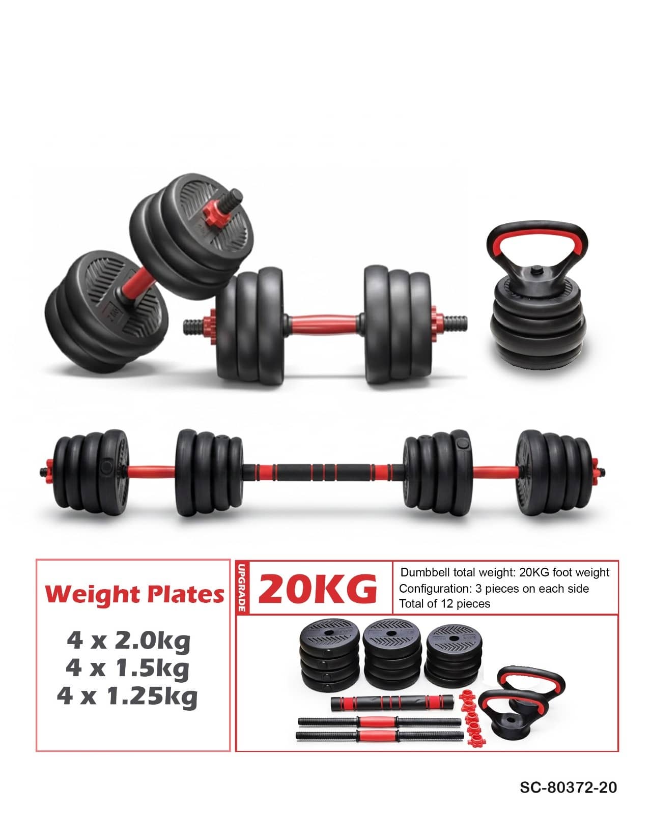 Multifunctional Dumbbell Set – 4-in-1"sc-80372"