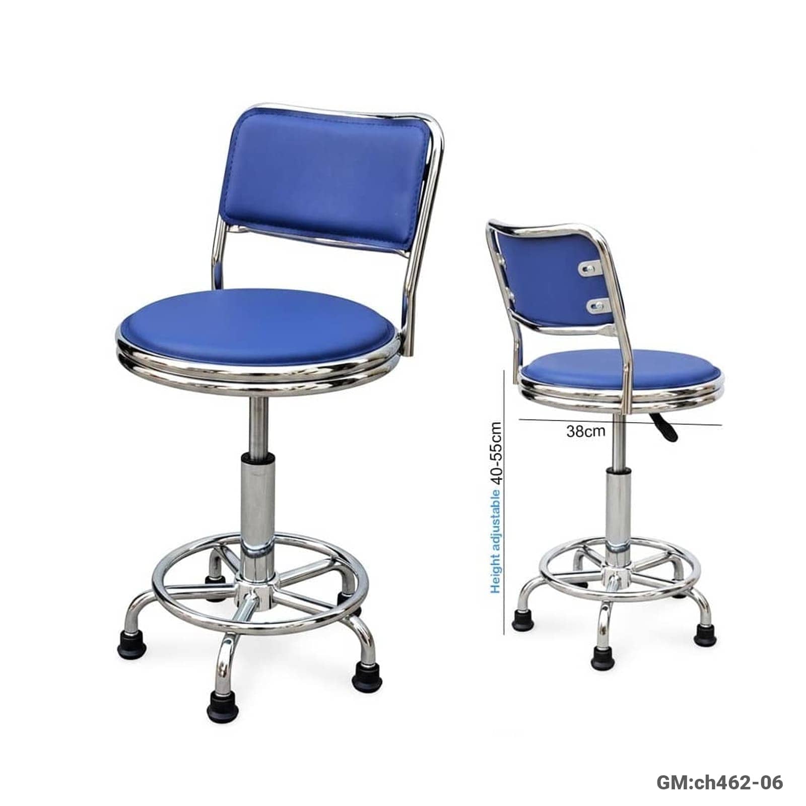 Stool Chair with Backrest (360° Rotating, Height Adjustable) – ch462-06