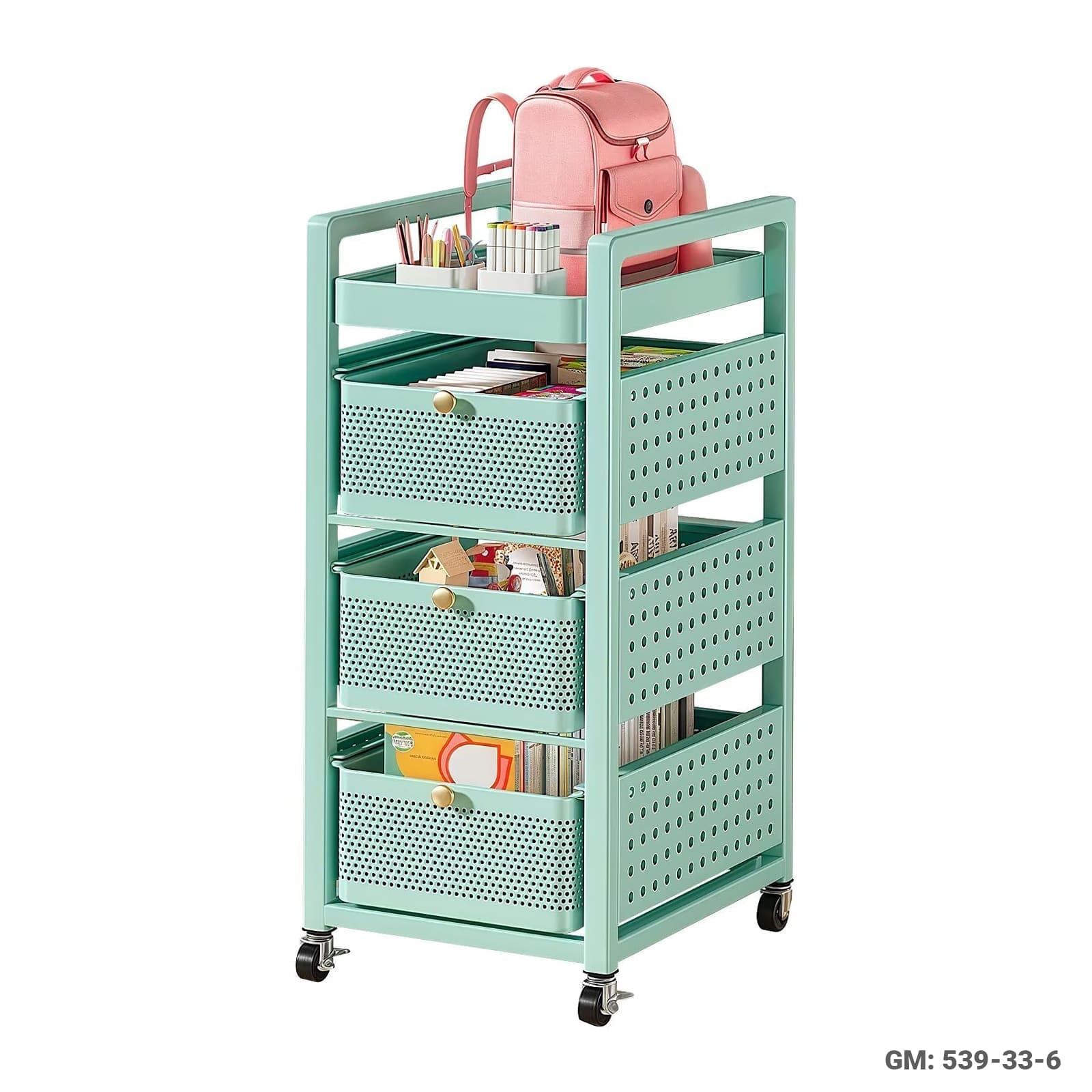 Multi-Functional Storage Movable Trolley Rack"539-33-6"