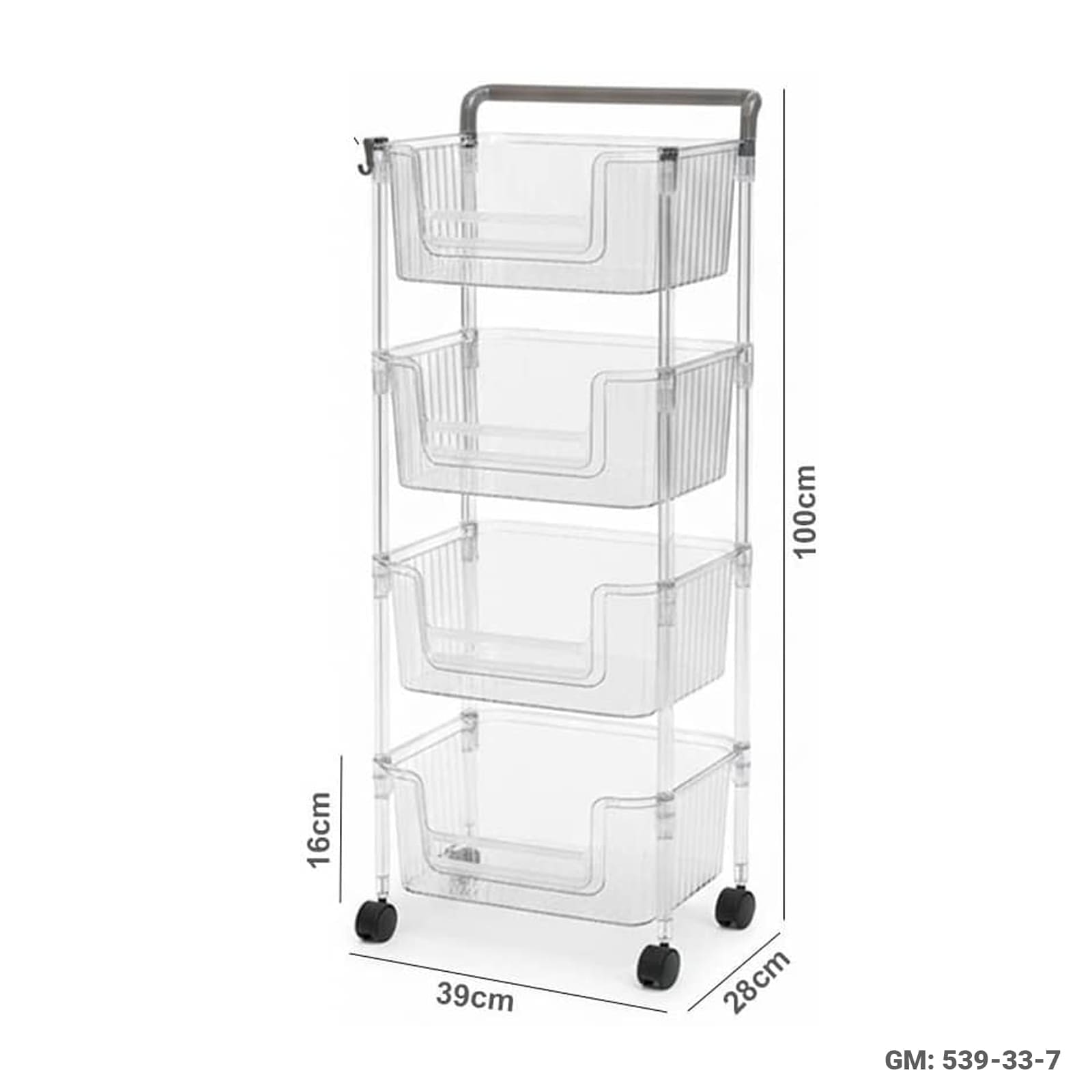 Multifunctional Rolling Storage Shelves Cart (539-33-7)