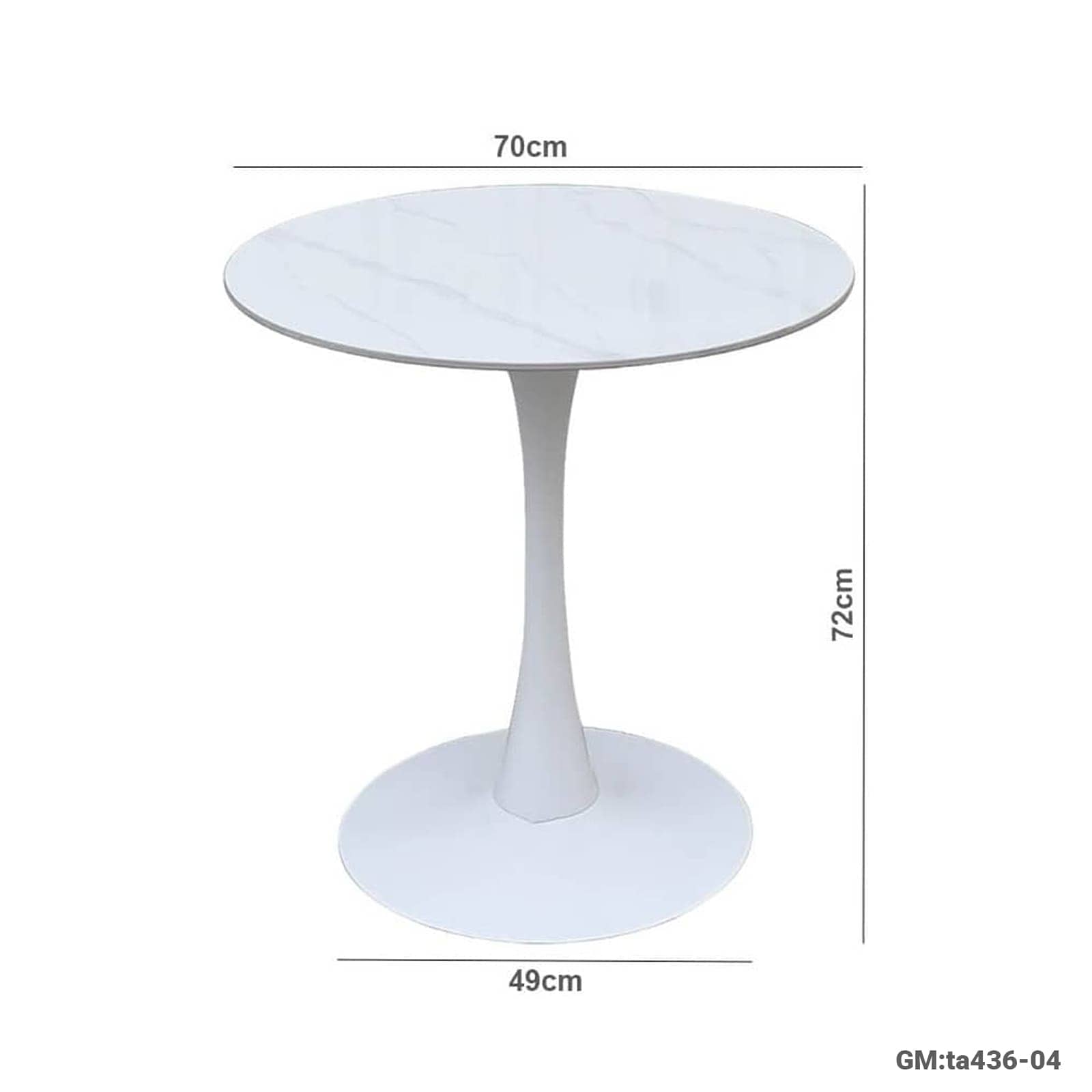Round Marble Top Dining Table & Sturdy Metal Base (ta436-04)