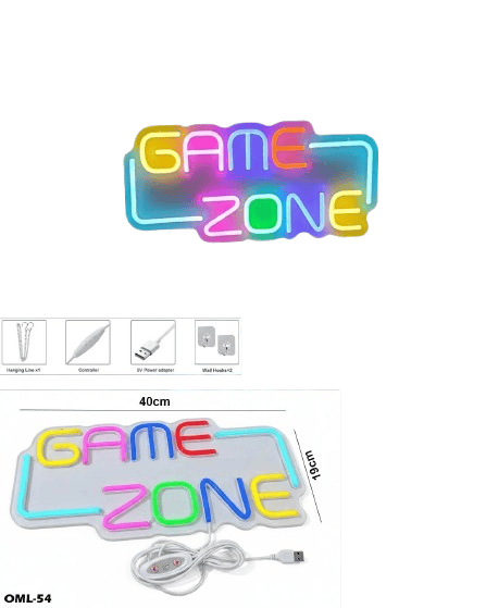 Game Zone Decor LED Light Neon Sign (OML-54)