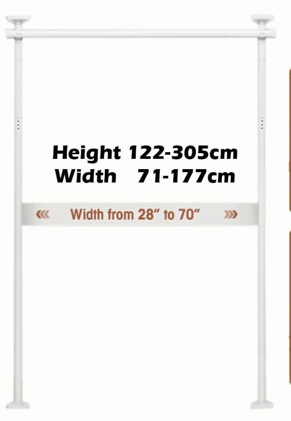 Adjustable Floor-to-Ceiling Room Divider Curtain Rod (No Drilling) | OMD-56