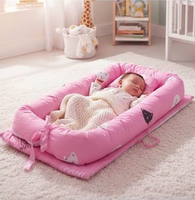 Baby Lounger Nest Bed Crib with Mosquito Net & Carry Bag – Portable Infant Sleep Cushion (ss156-02)