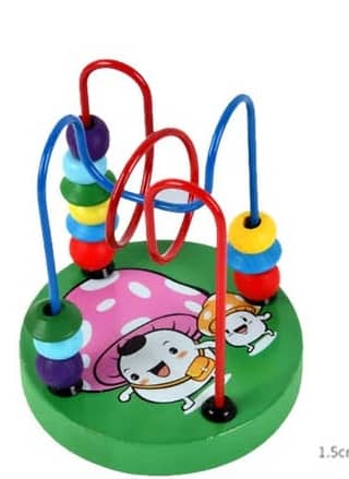 Wooden Educational Bead Maze Toy with Wire Roller – Baby Counting and Motor Skills Puzzle (SH292-4)