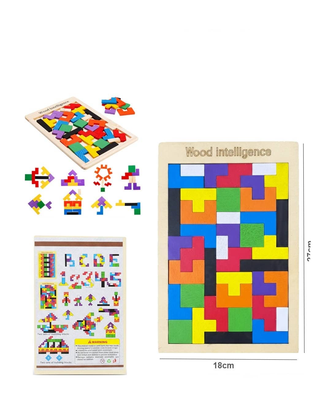 Wooden Educational Block Intelligence Puzzle Toy – Creative Shape Matching and Brain Development Game (SH295-02)