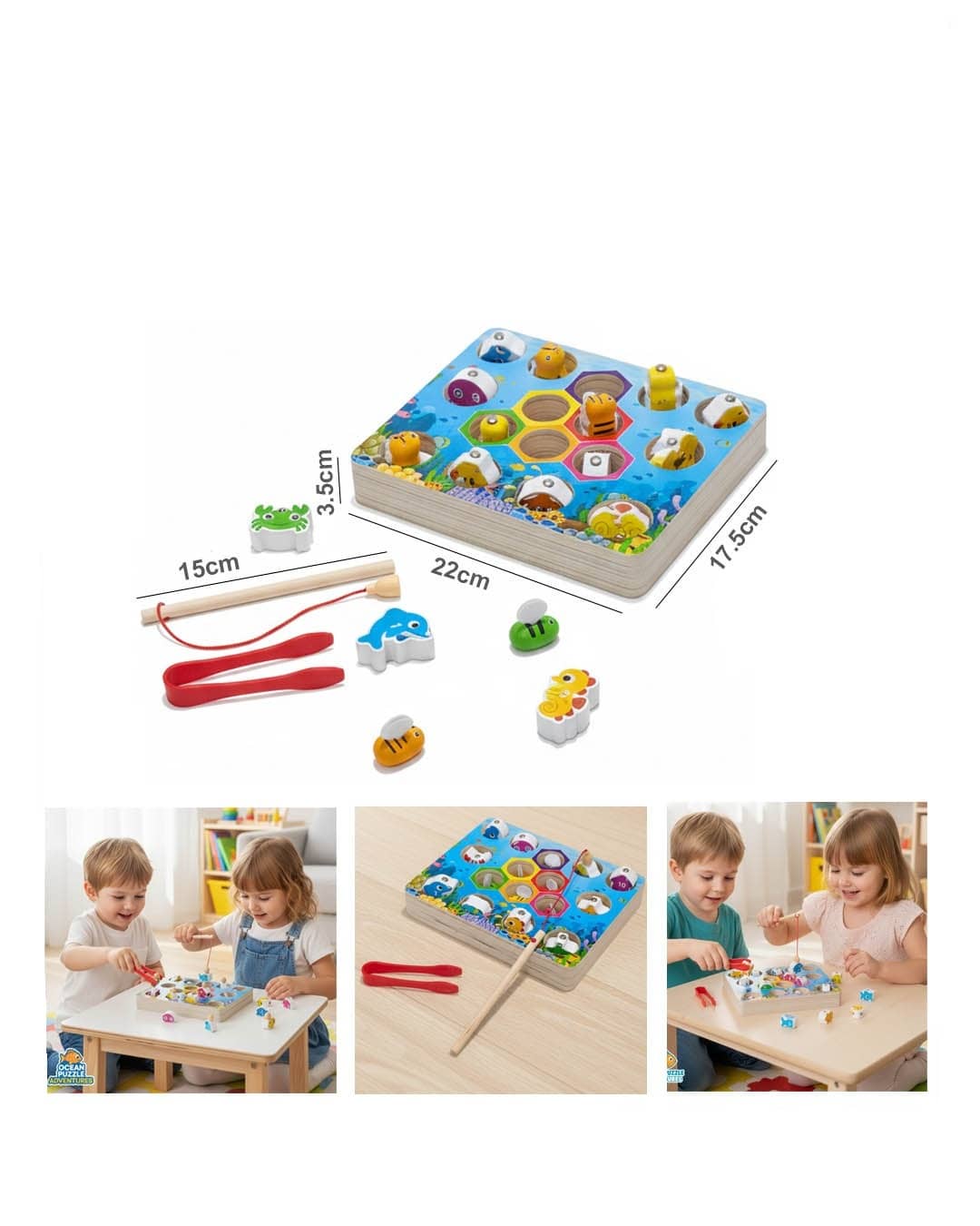 Wooden Magnetic Fishing Learning Board – Color Sorting Puzzle Game for Kids (SH295-16)