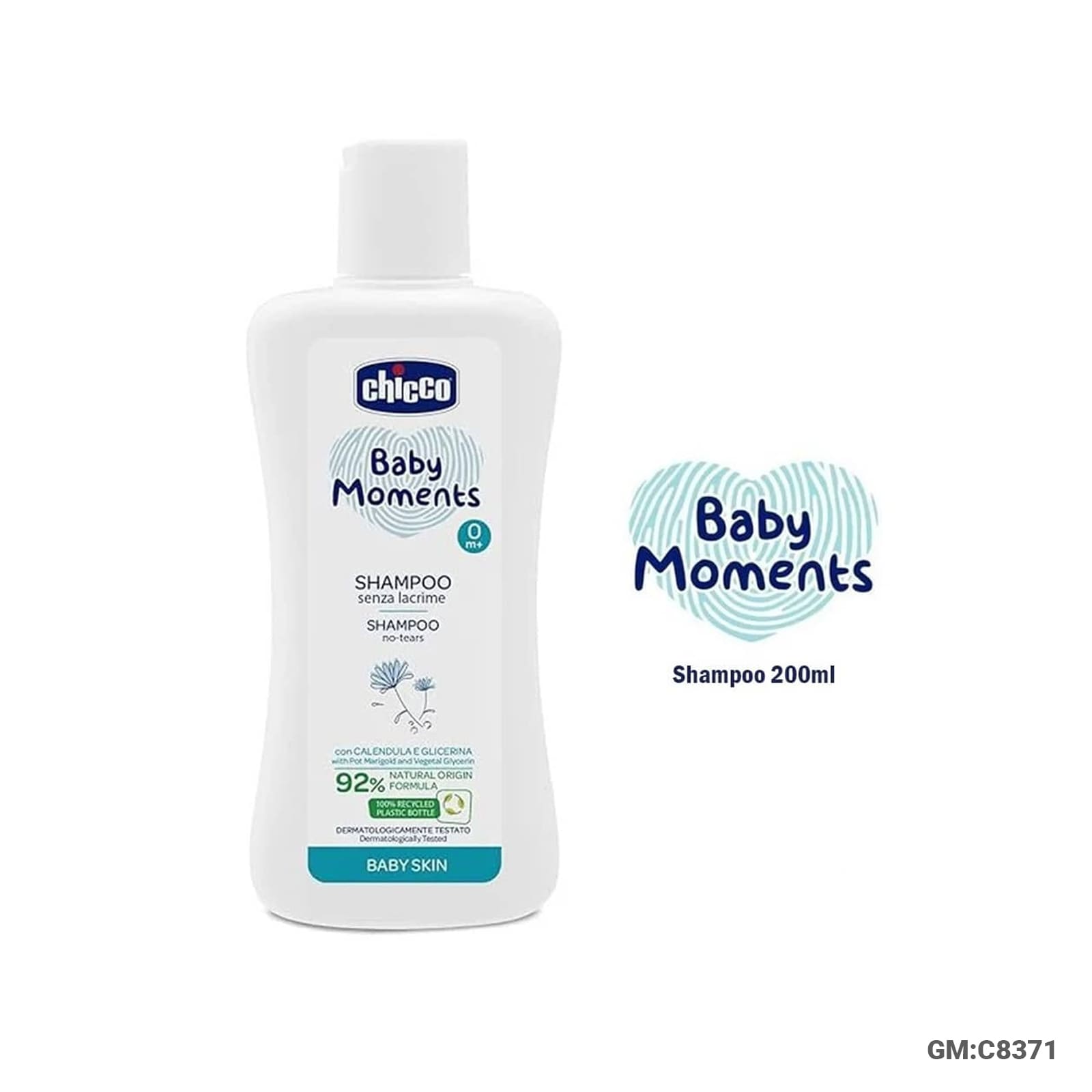 Chicco Baby Moments No-Tears Shampoo for Baby Skin – Gentle Daily Care (200ml) – C8371