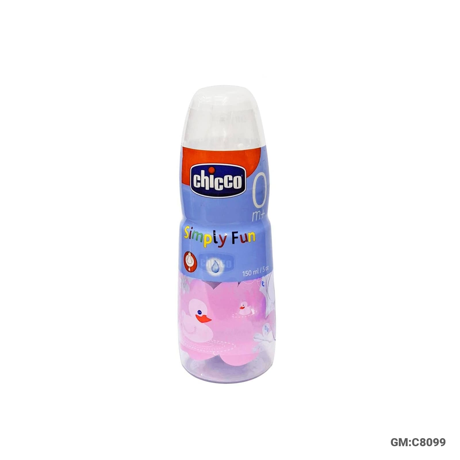 Chicco Simply Fun Baby Feeding Bottle – Medium Flow, 150ml (0M+) – C8099