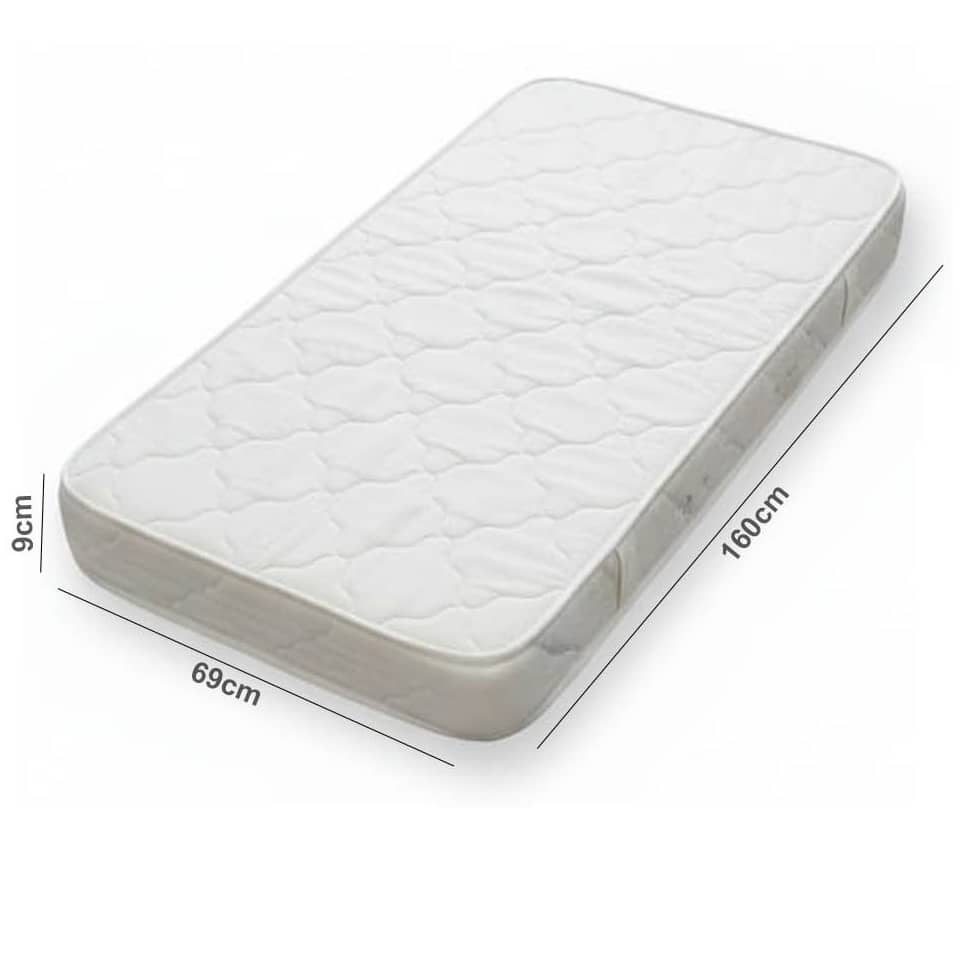 Bed Mattress for Baby & Toddler Bed – Soft Quilted Sleeping Mattress (69 × 160 cm) – 10B (367-4)