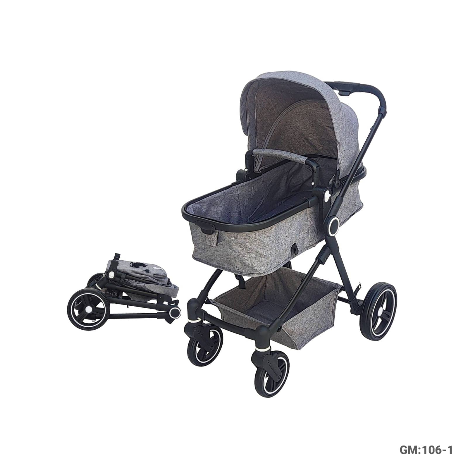 2-in-1 Baby Stroller with Carrycot and Storage Basket – GM-106-1