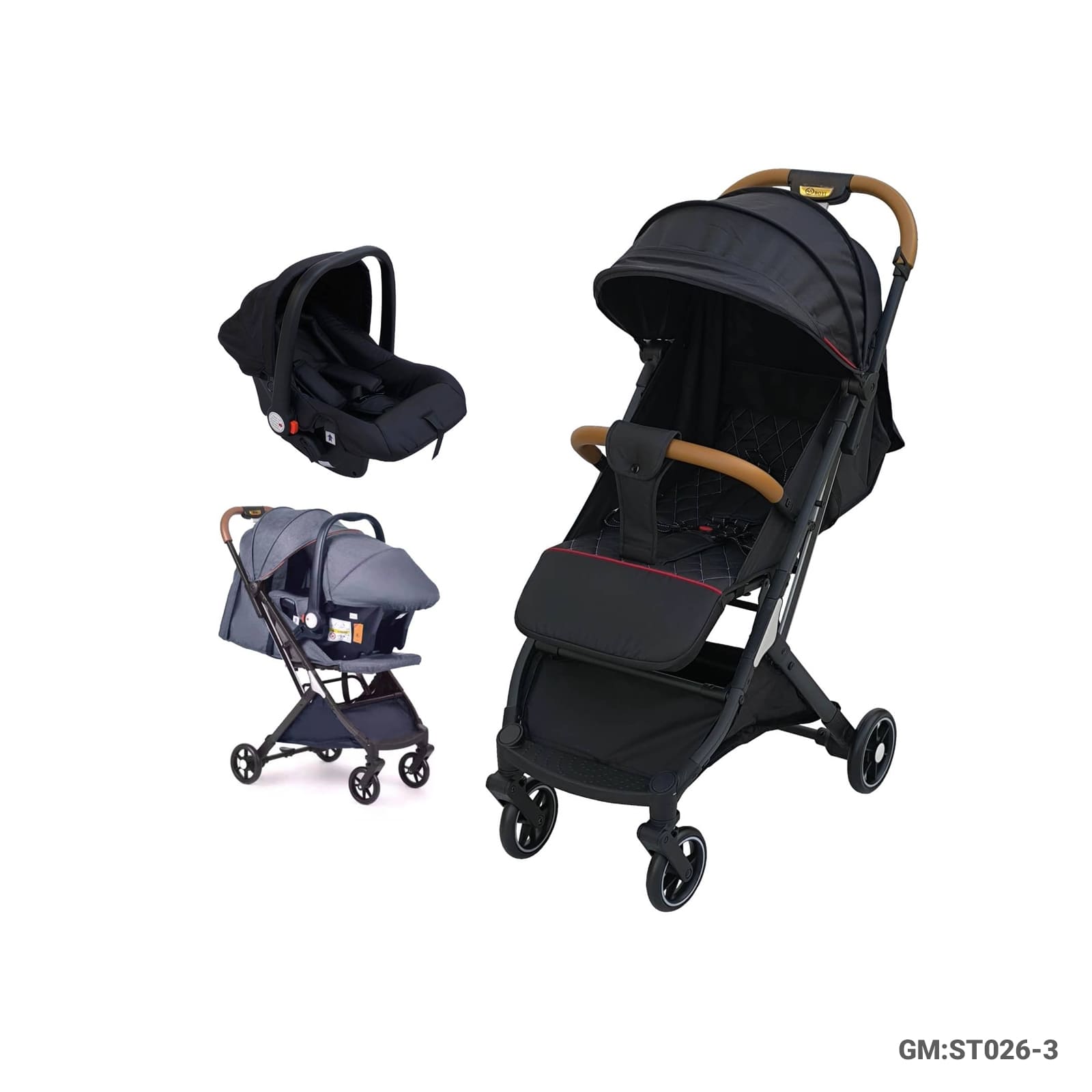 Baby Stroller with Car Seat Travel System, Foldable Design, and Canopy – ST026-3