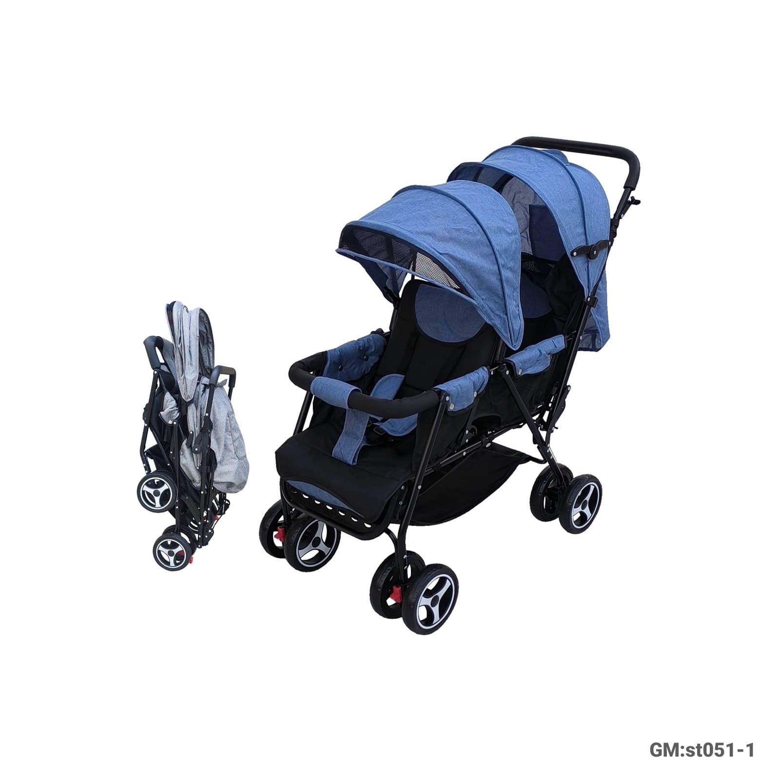 Heavy-Duty Foldable Baby Stroller with Canopy and Storage Basket – ST031-1