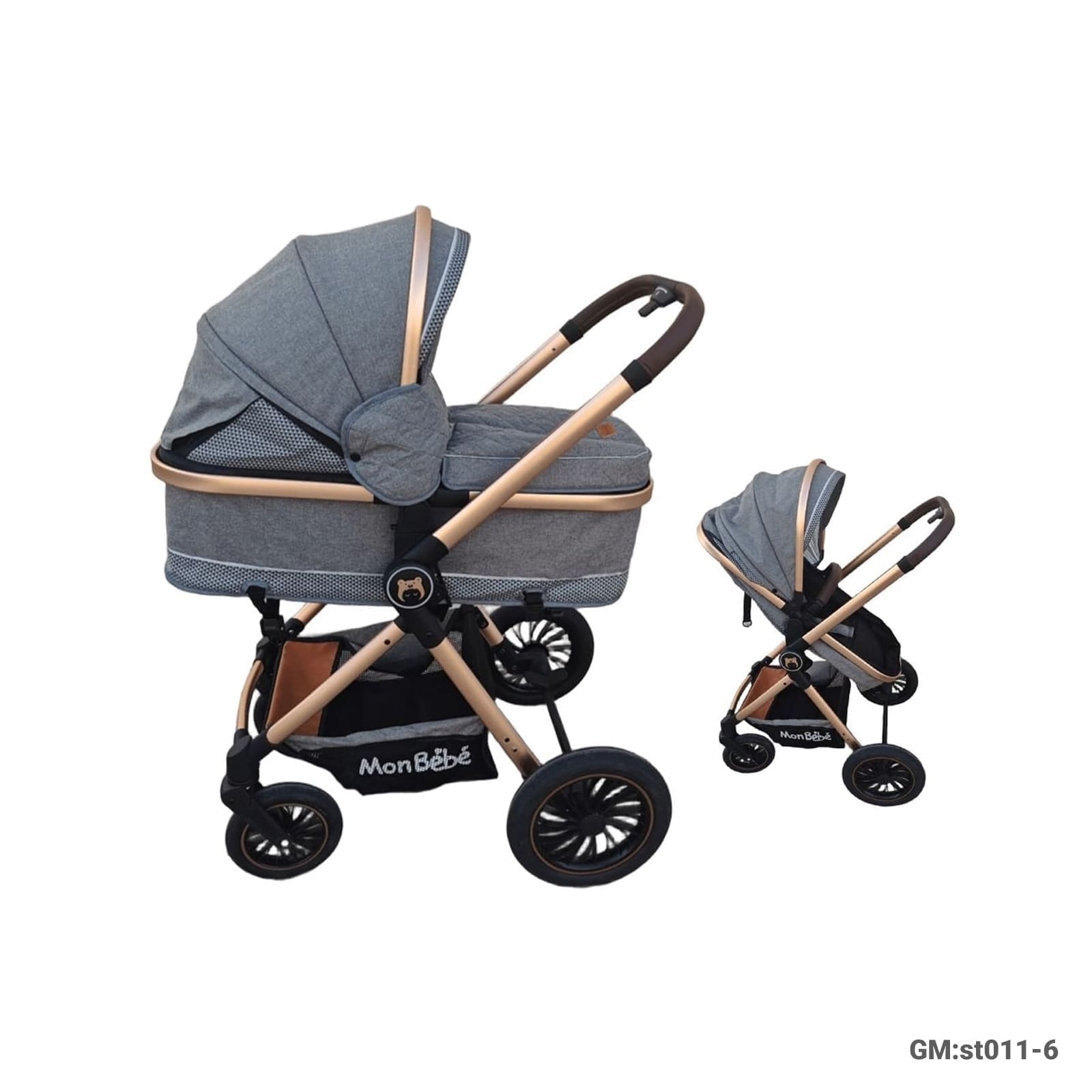 عربة أطفال فاخرة للسفر من MonBébé | عربة أطفال قابلة للتحويل 2 في 1 | 0-36 شهرًا | قابلة للطي وقابلة للعكس "st011-6"