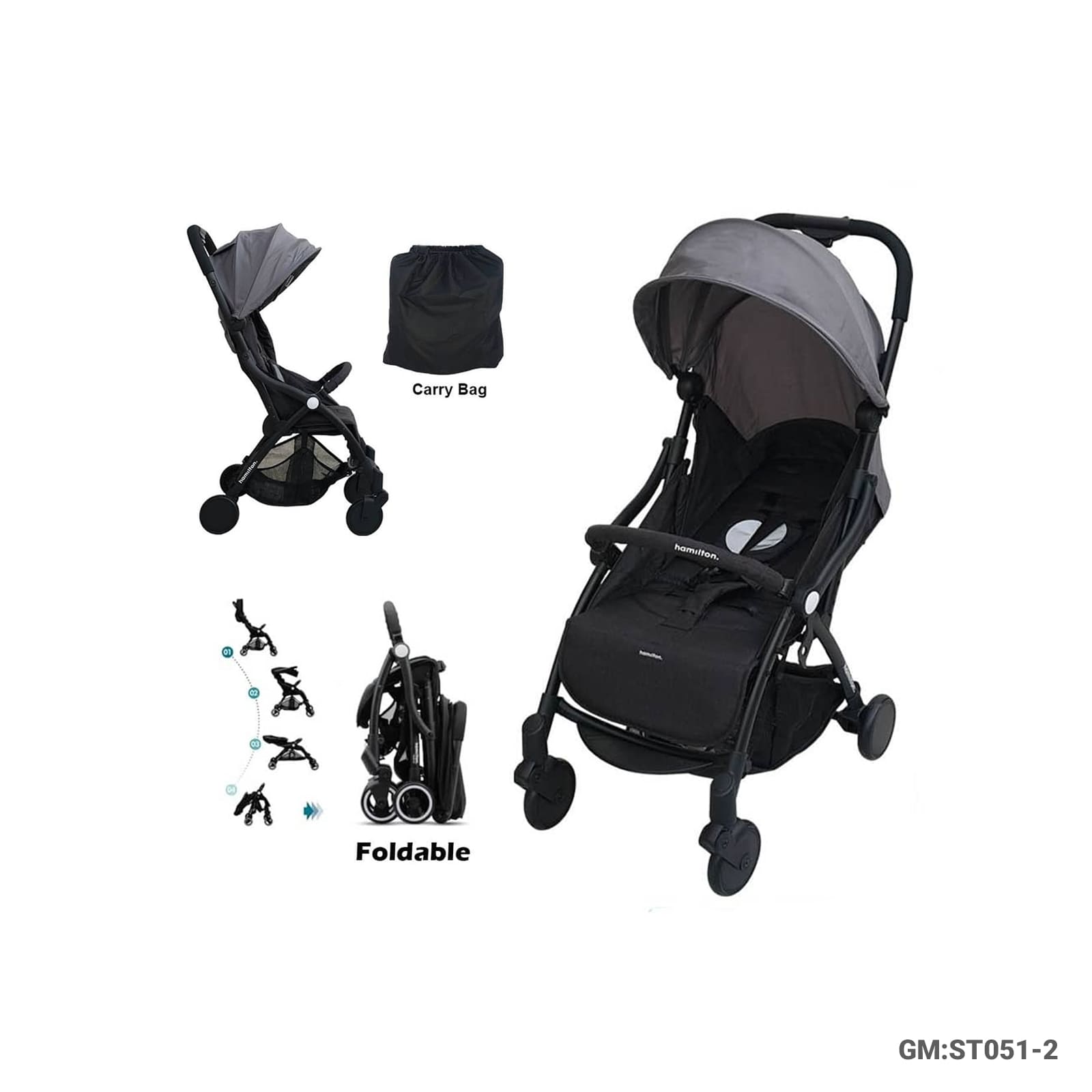Travel Baby Stroller with Car Seat, Ultra-Compact Fold & Carry Bag – ST051-2