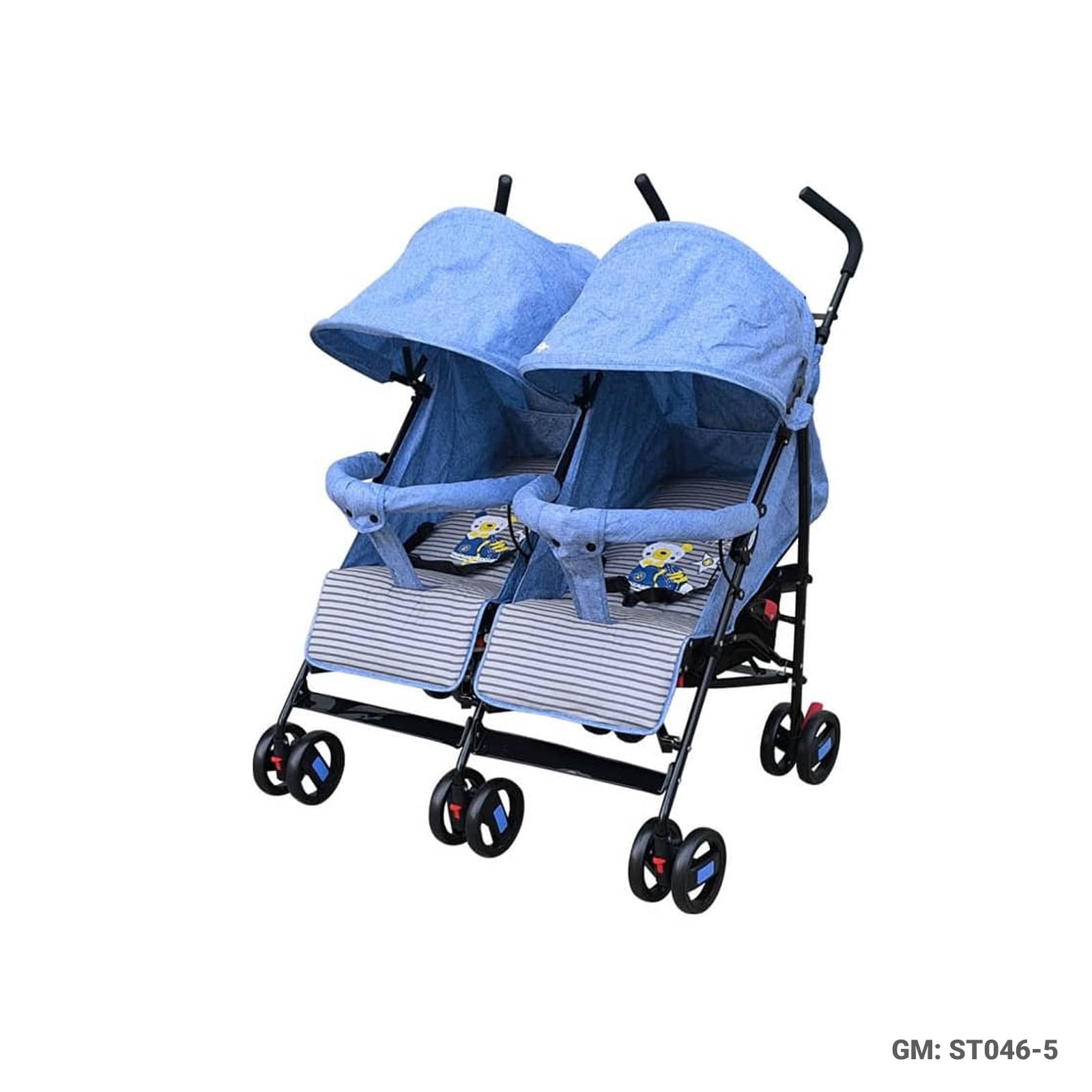 Twin Baby Stroller with Dual Canopies, Lightweight Foldable Design – ST046-5