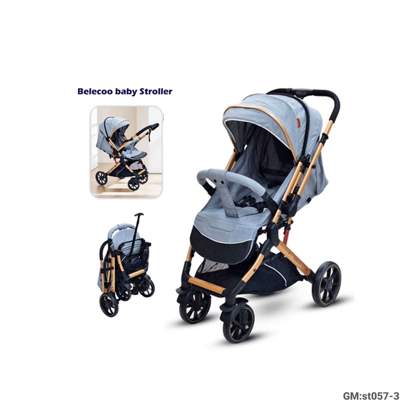 Belecoo Baby Stroller Foldable with Reversible Seat – ST057-3