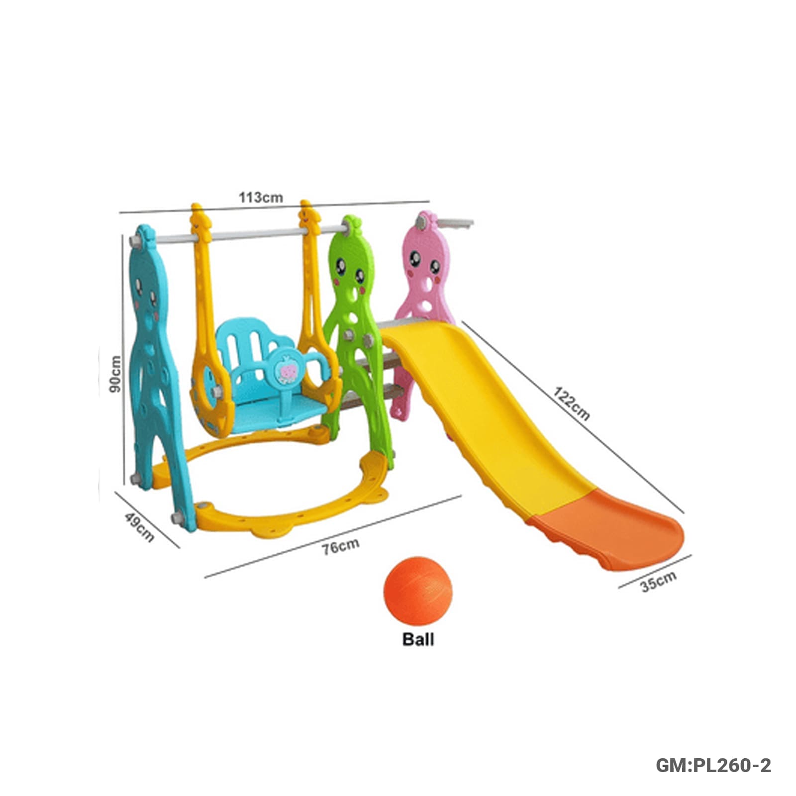 3 in 1  Slide & Swing Set "PL260-2"