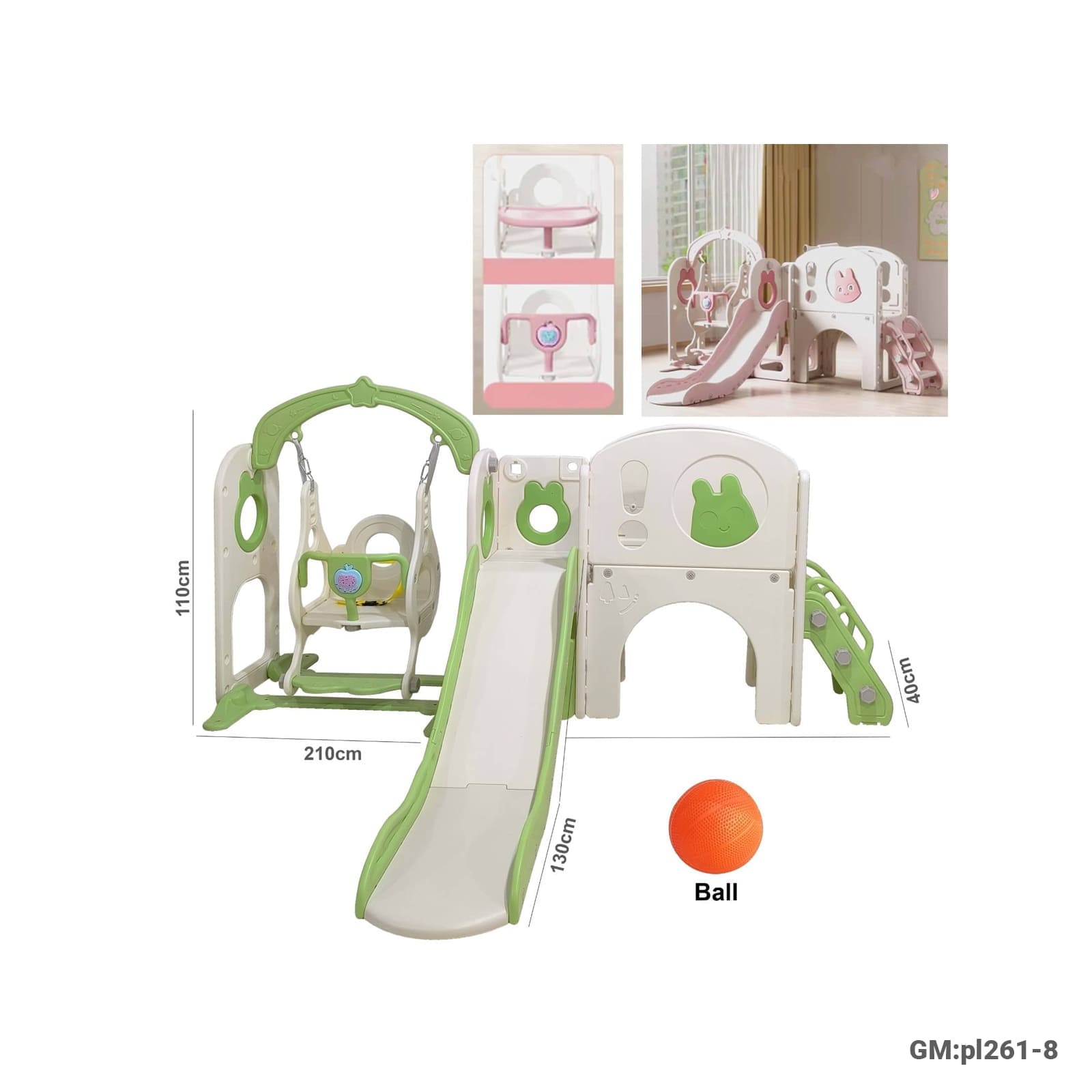 3in 1 Slide & Swing Set"pl261-8"