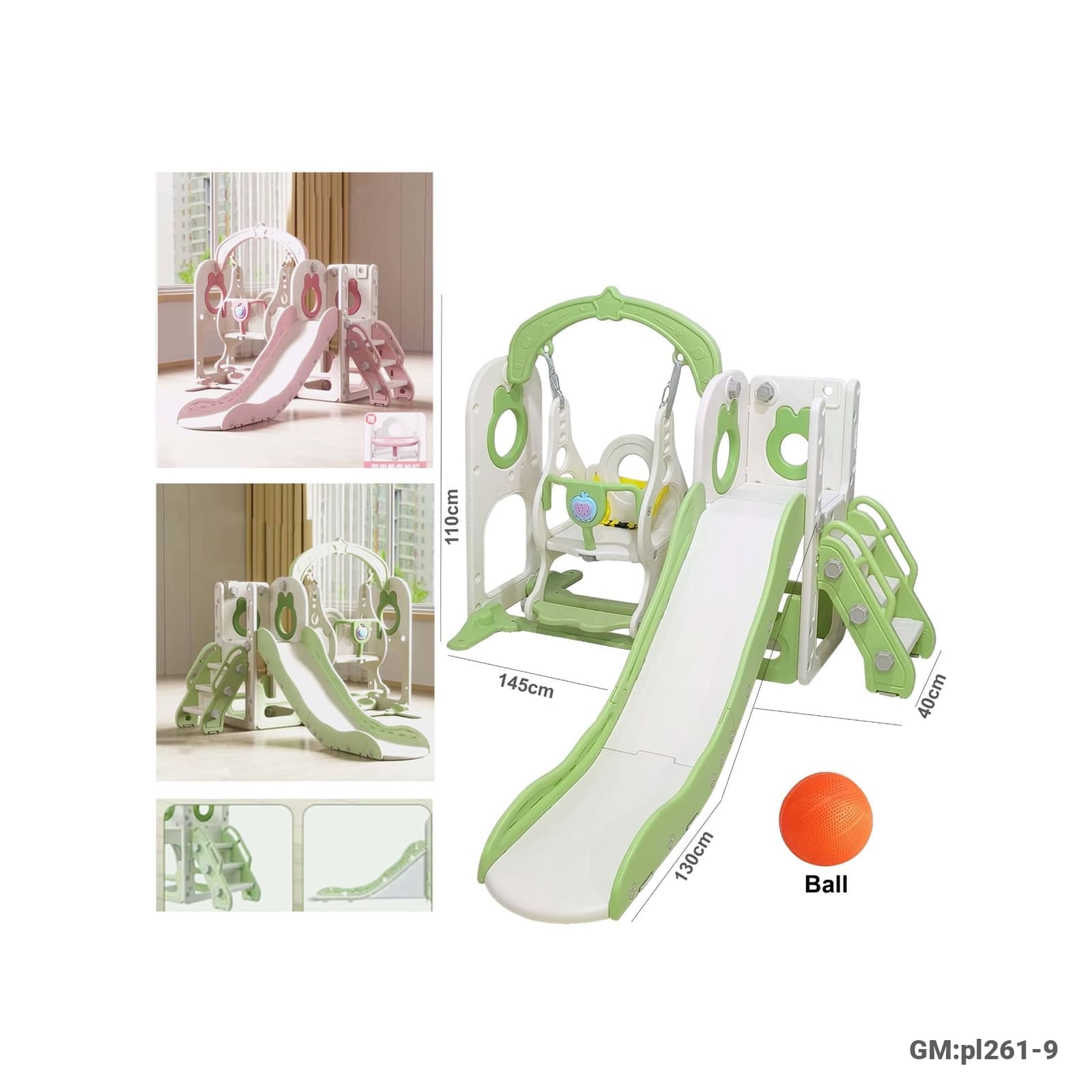 3in 'I Slide & Swing Set"pl261-9"
