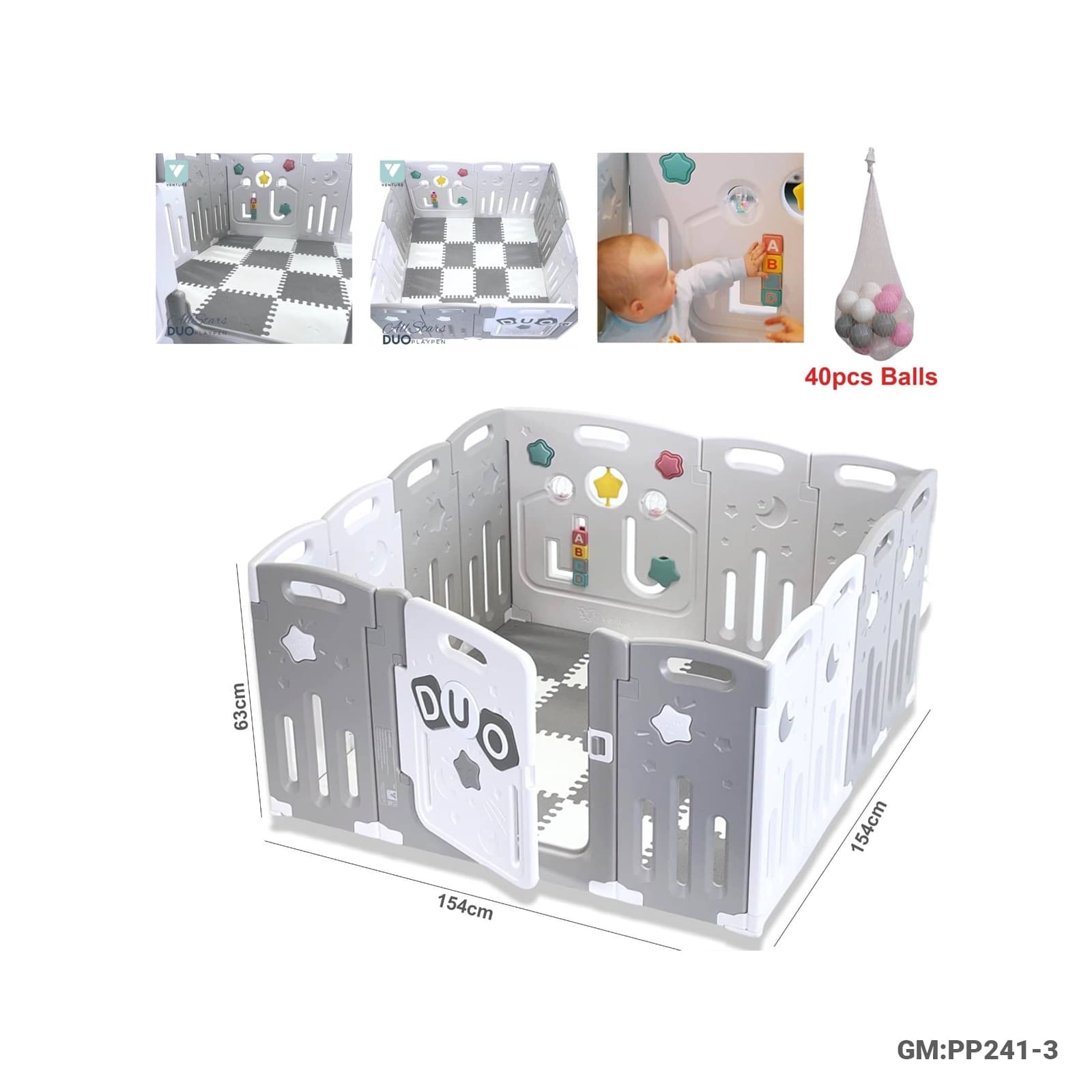 حظيرة لعب للأطفال من نوع All Stars Duo "524-19"