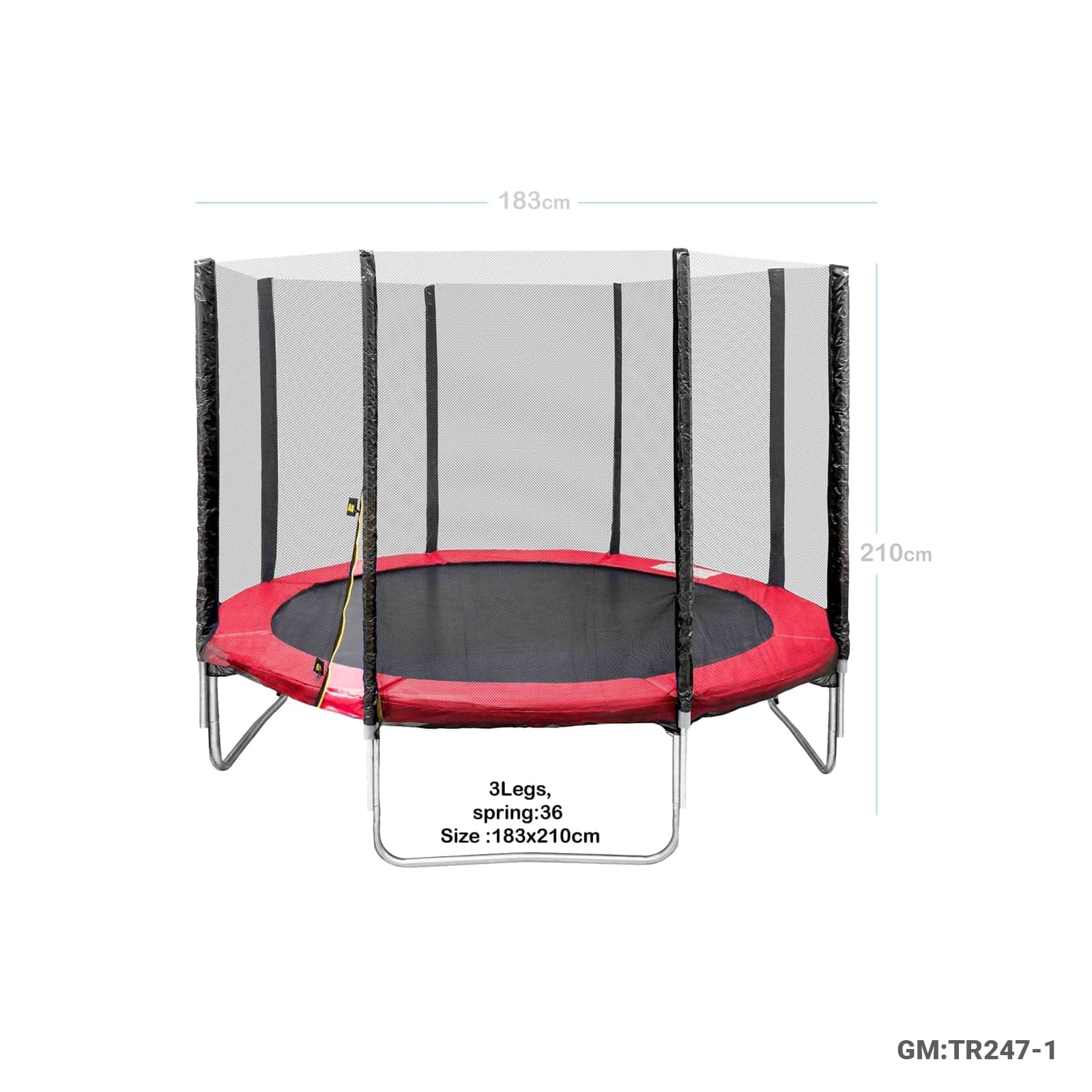 New Trampoline 183cm With Protective Net "TR247-1"