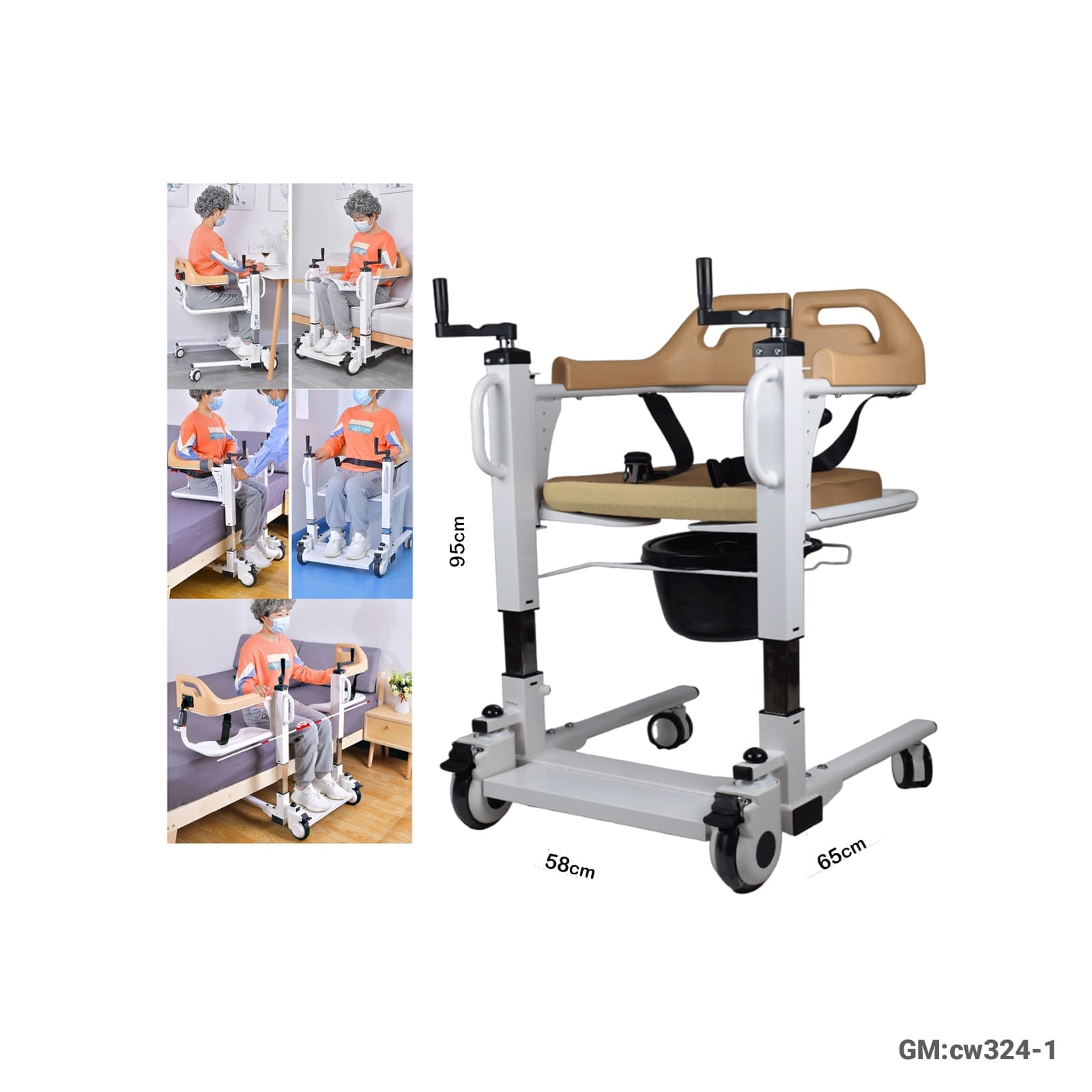 Multifunction Patient Transfer Wheelchair "cw324-1"