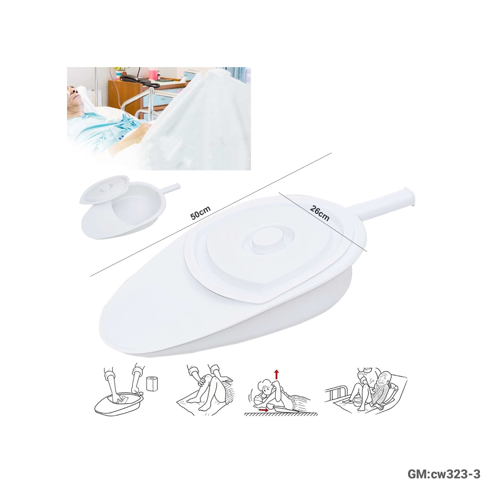 Urinal Bedpan with Handle "cw323-3"
