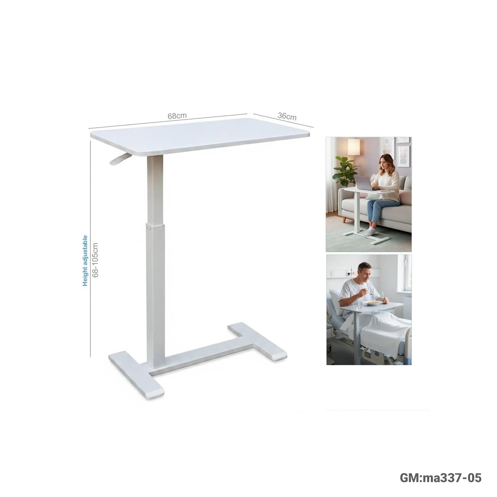 Overbed Table (Height Adjustable Laptop & Meal Table) – ma337-05