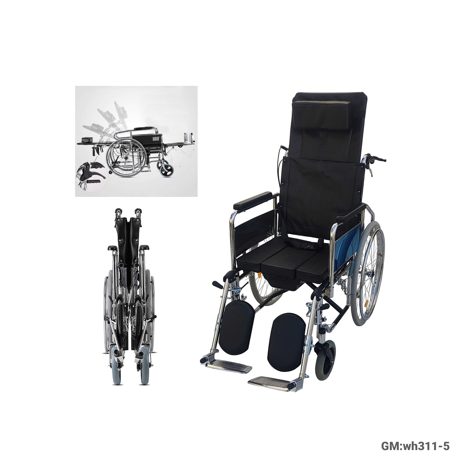 Full-Lying Foldable Wheelchair "wh311-5"