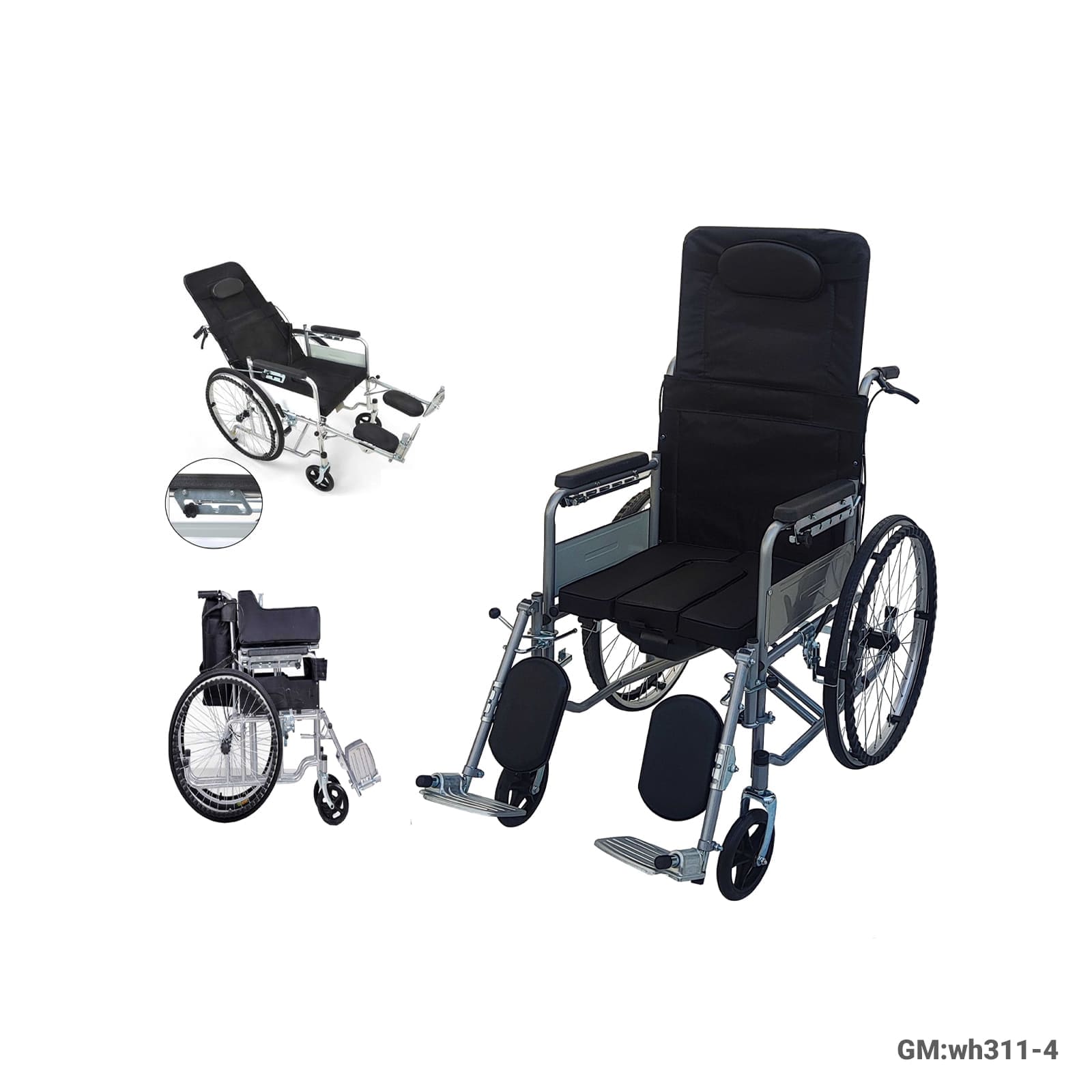 Full-Lying Foldable Wheelchair "wh311-4"