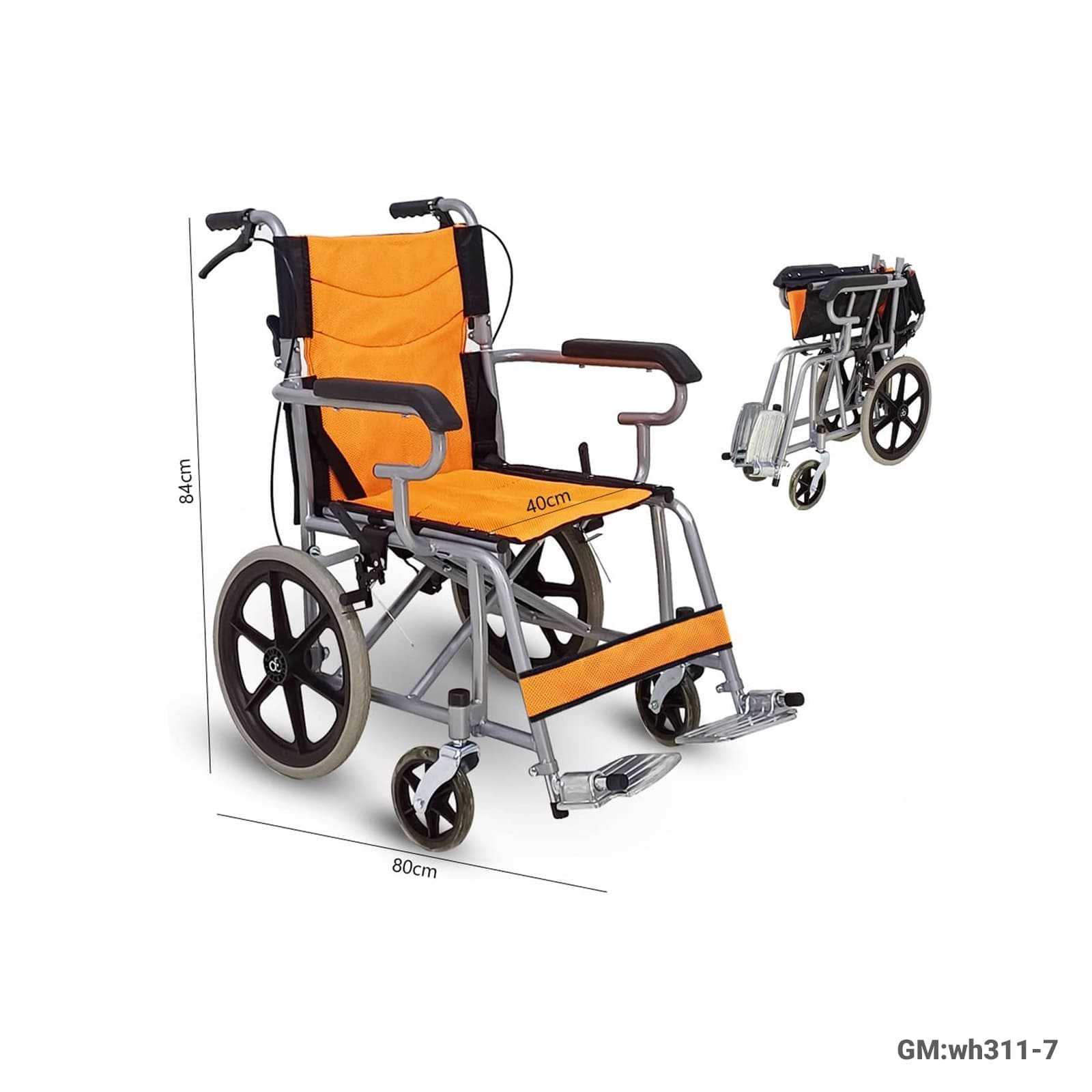 Kids Lightweight Foldable Wheelchair – 60kg Capacity – "wh311-7"