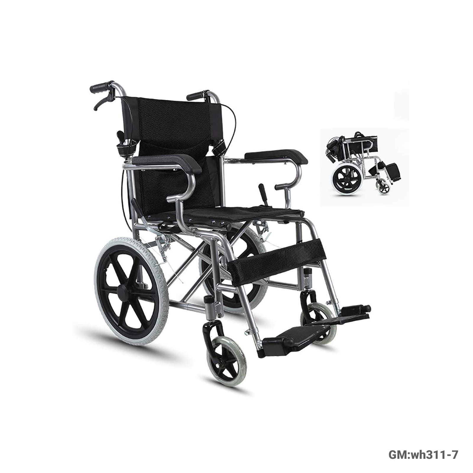 Kids Lightweight Foldable Wheelchair – 60kg Capacity – "wh311-7"
