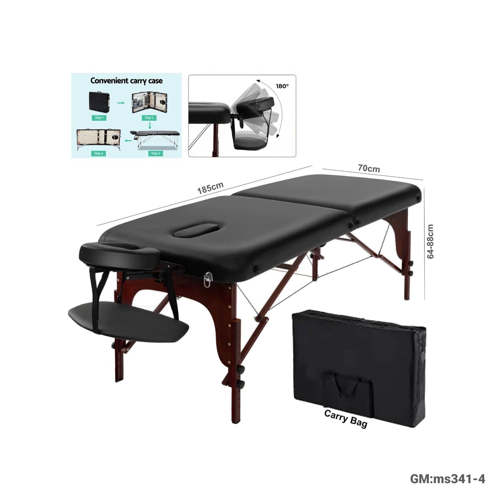 Foldable Portable Wooden Massage Bed"ms341-4"