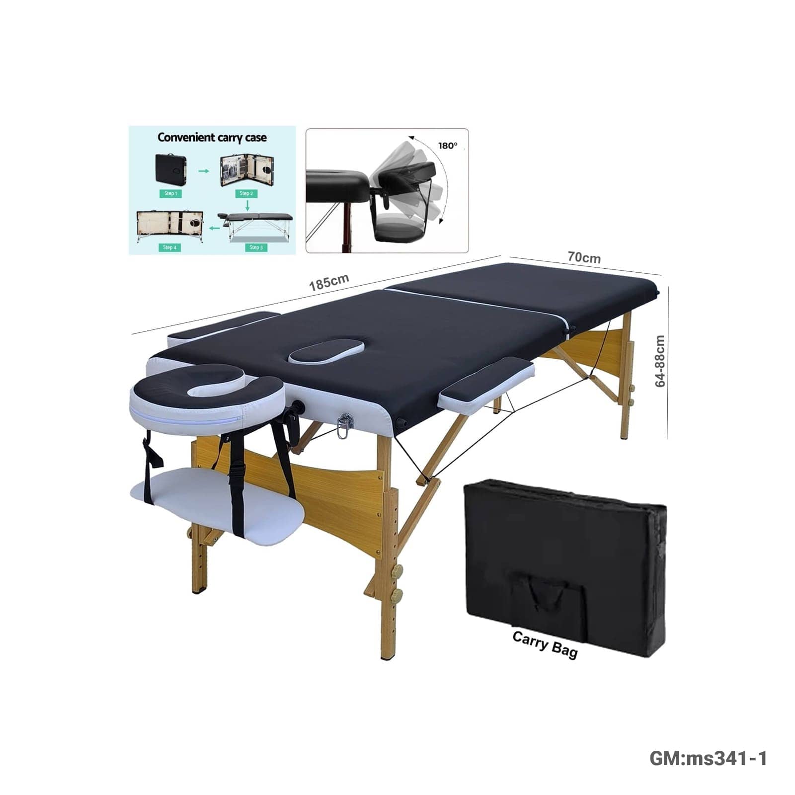 Foldable Portable Wooden Massage Bed"ms341-1"