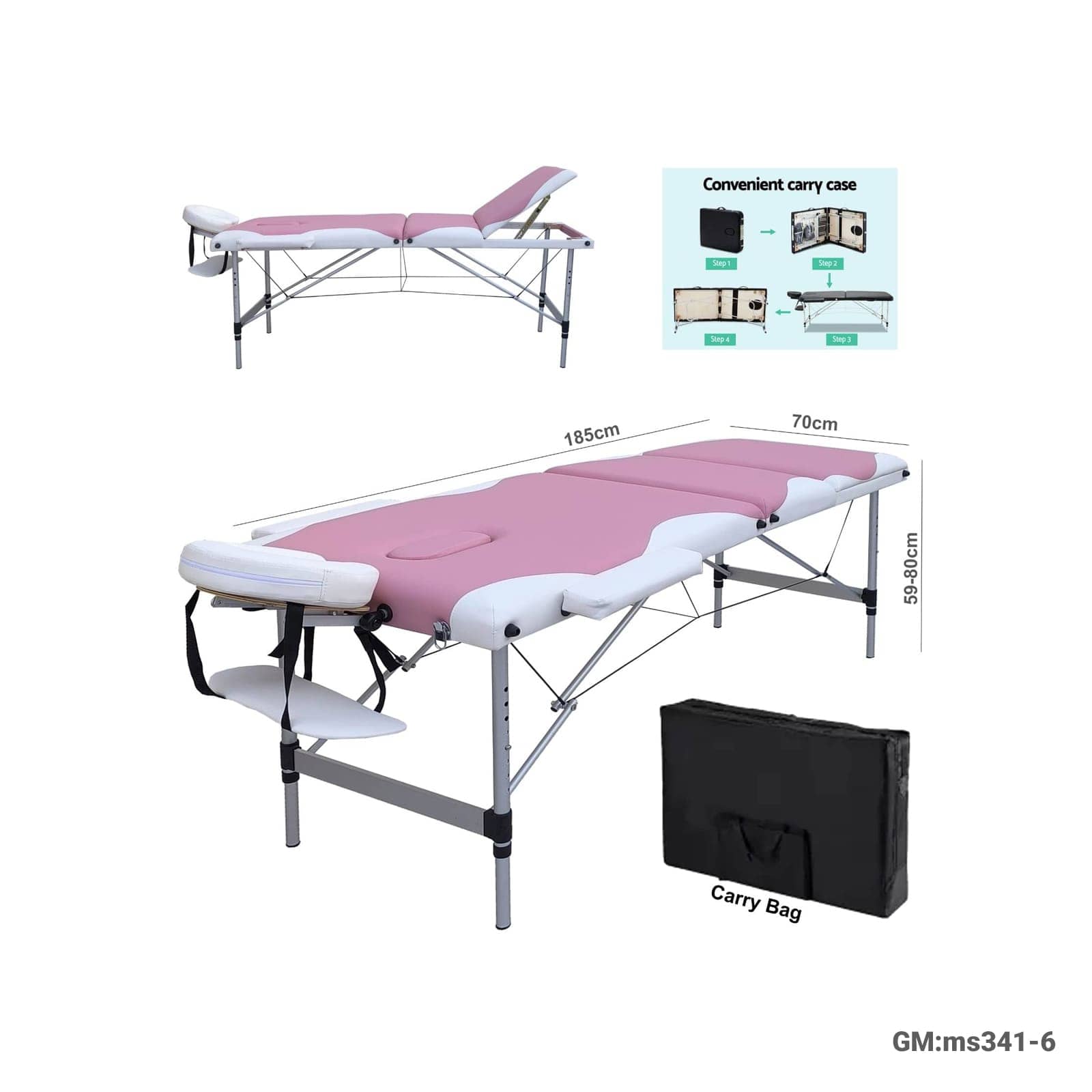 Foldable Portable Aluminum Massage Bed"ms341-6"