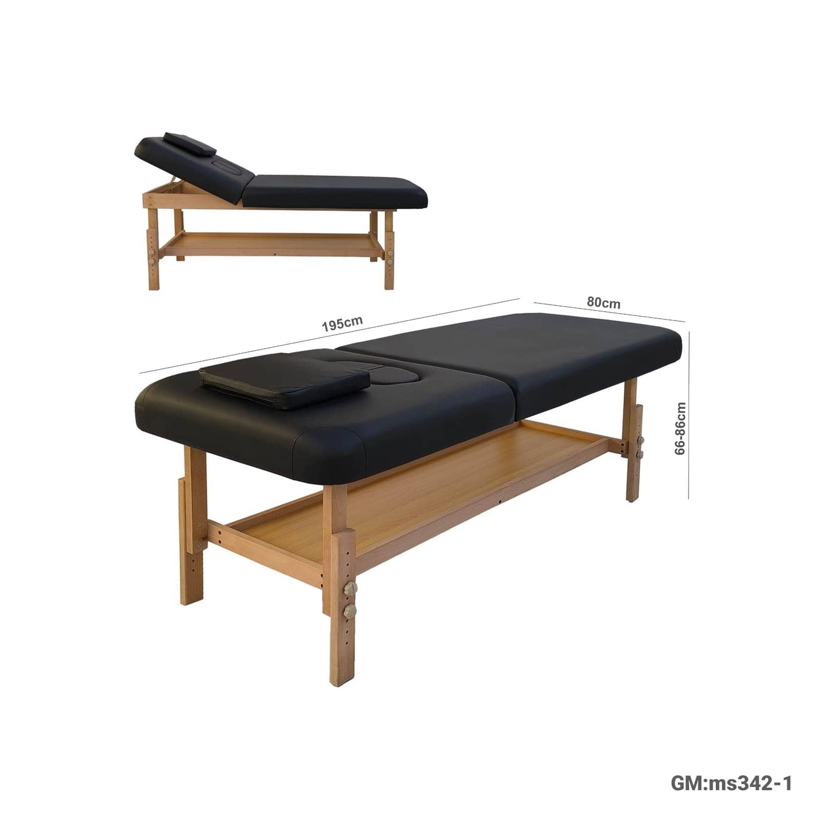 Wooden Massage Bed & Stationary Massage Table"ms342-1"