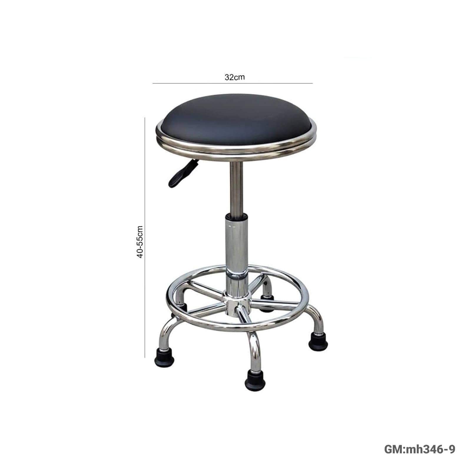 Round Stool Chair (360° Rotating, Height Adjustable) – mh346-9