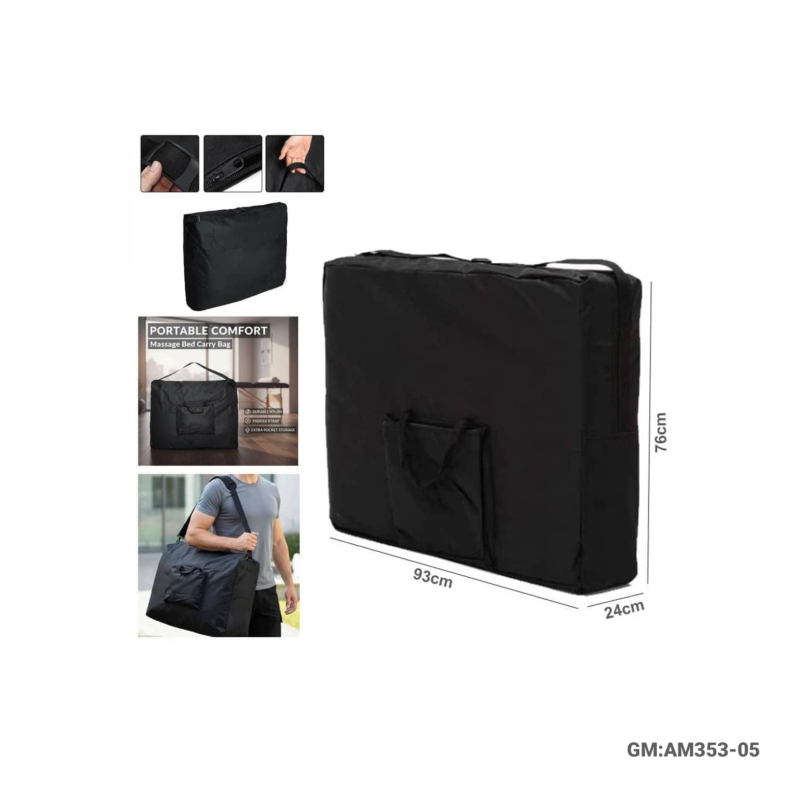Carry Bag Case for Massage Bed – Portable Protective Storage & Transport Bag (93 × 76 × 24 cm) – AM353-05