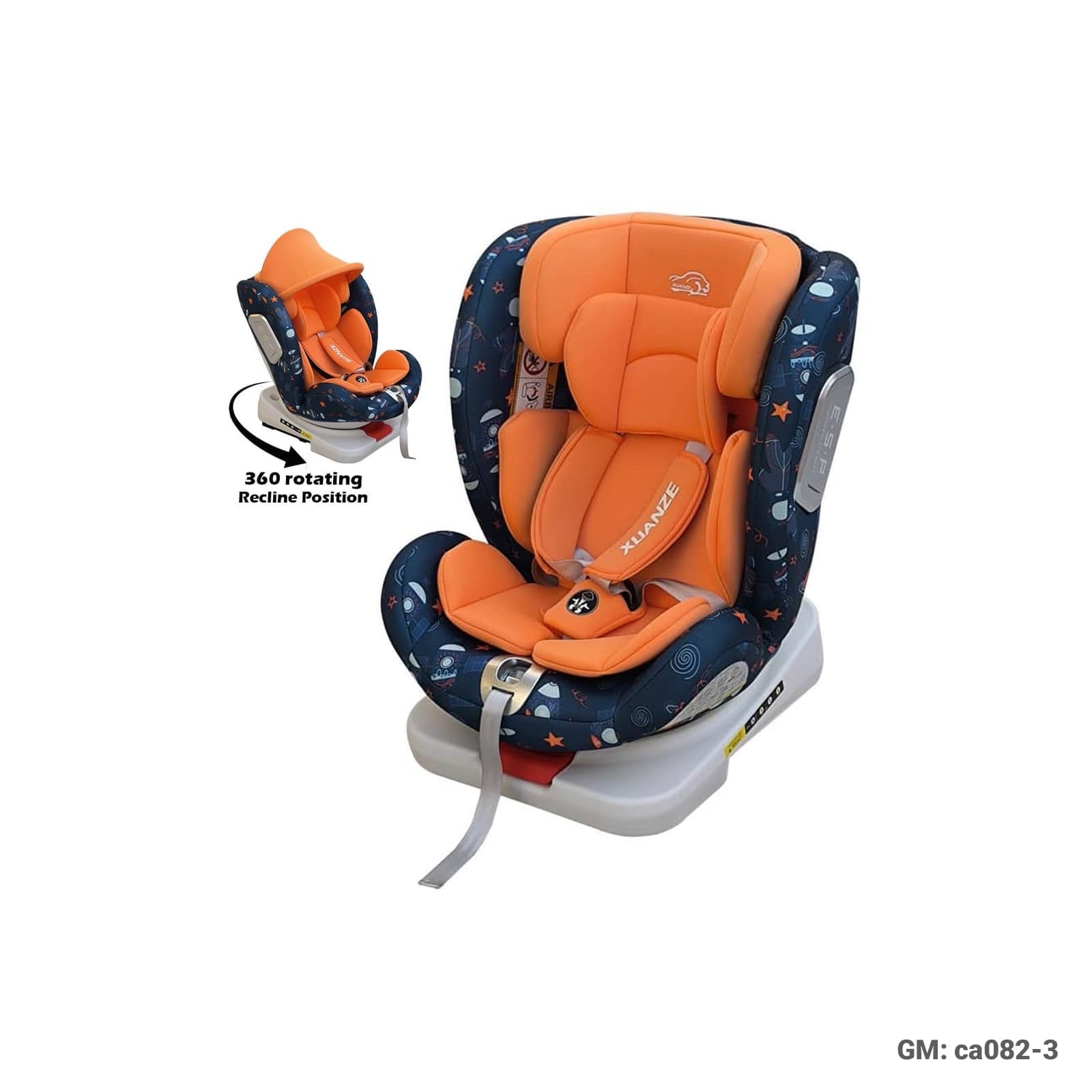 360° Rotating ISOFIX Baby Car Seat for Children (0–3 Years) – CA082-3