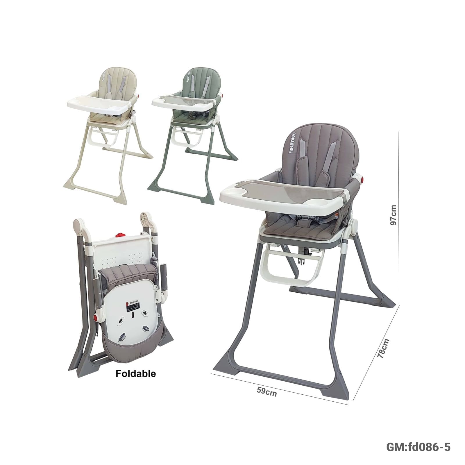 Foldable Baby High Chair with Removable Tray – FD086-5